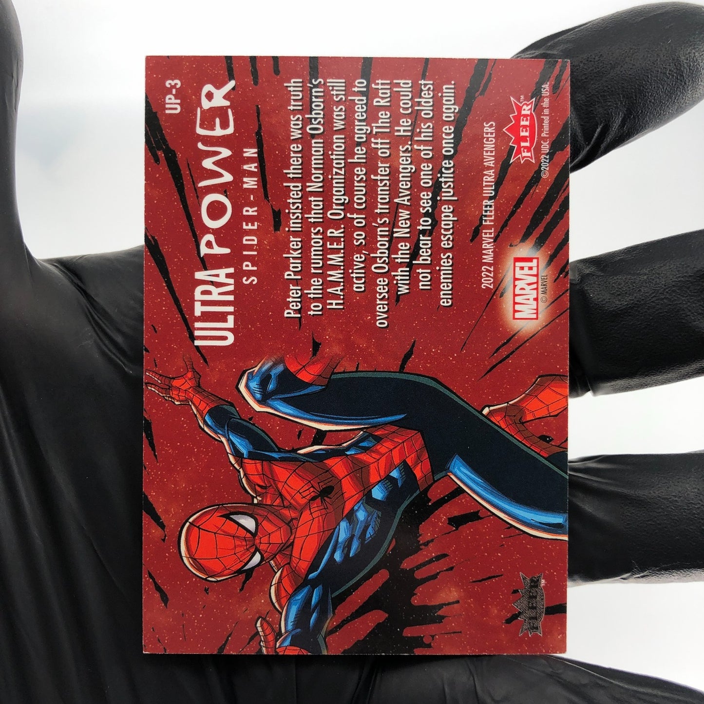 Marvel Card Spider-Man UP-3 Ultra Power Fleer Upper Deck Ultra Avengers 2022