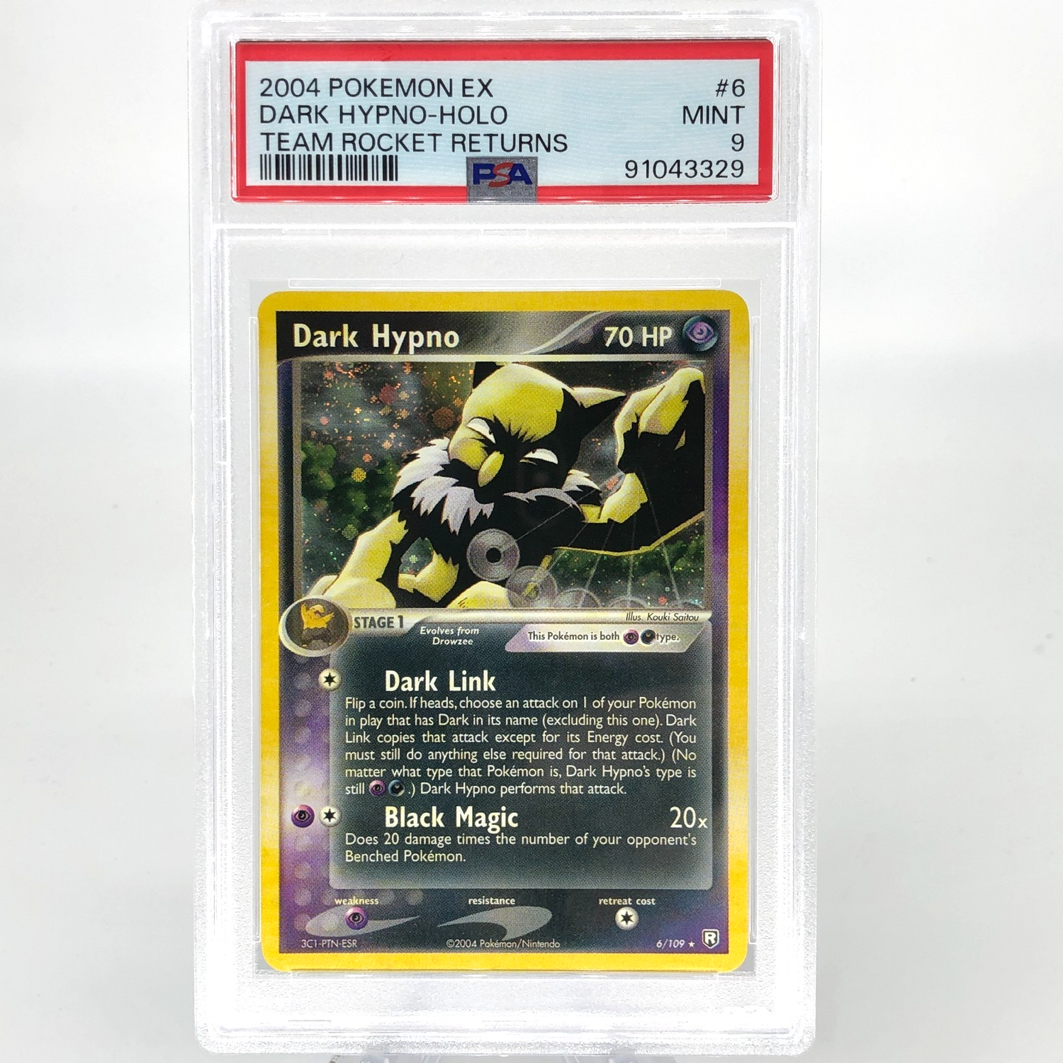 PSA 9 Pokemon Card Dark Hypno 6/109 Holo Team Rocket Returns English Karte [9]