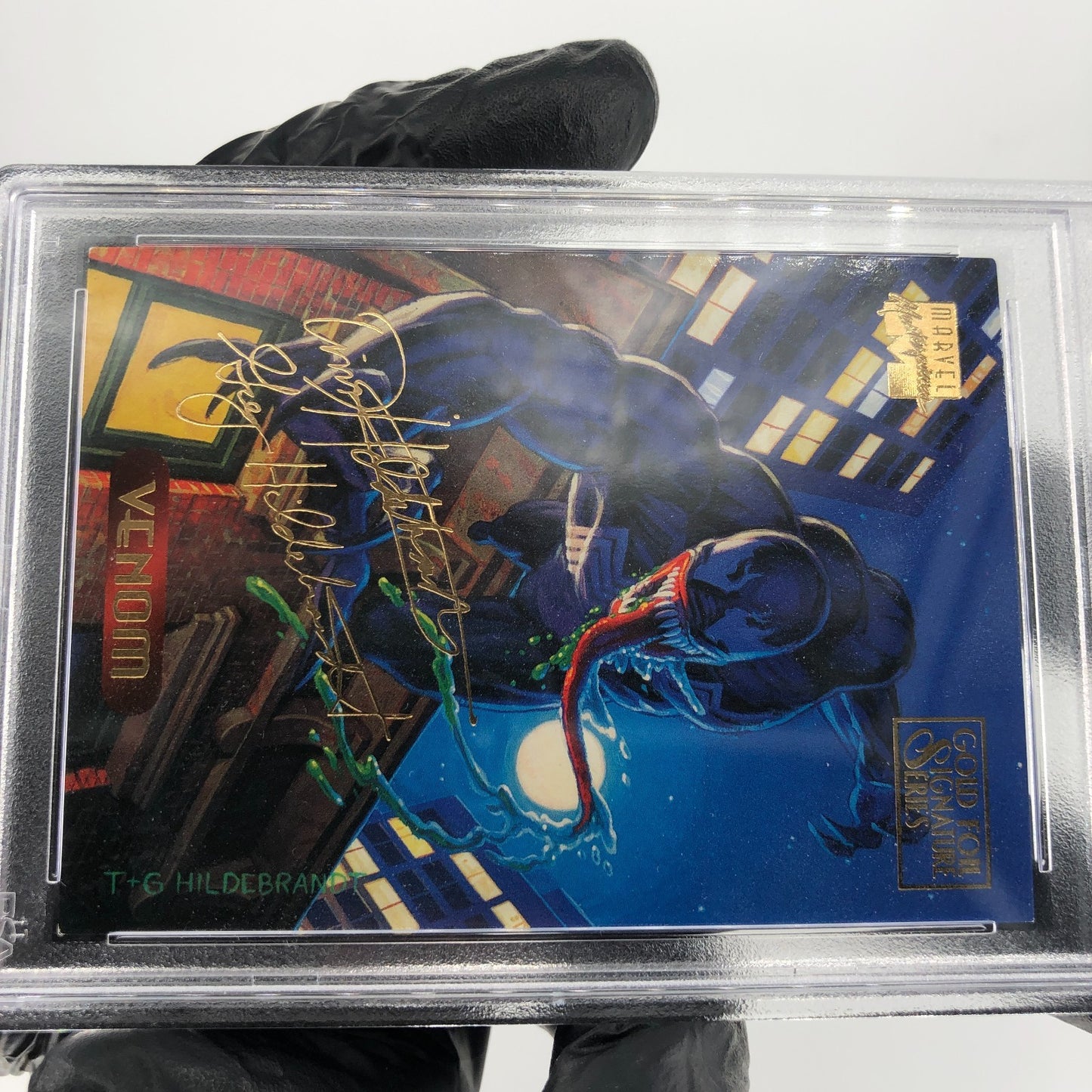 PSA 6 Marvel Card Venom 131 Gold Signature Upper Deck Masterpieces 1994 [6]