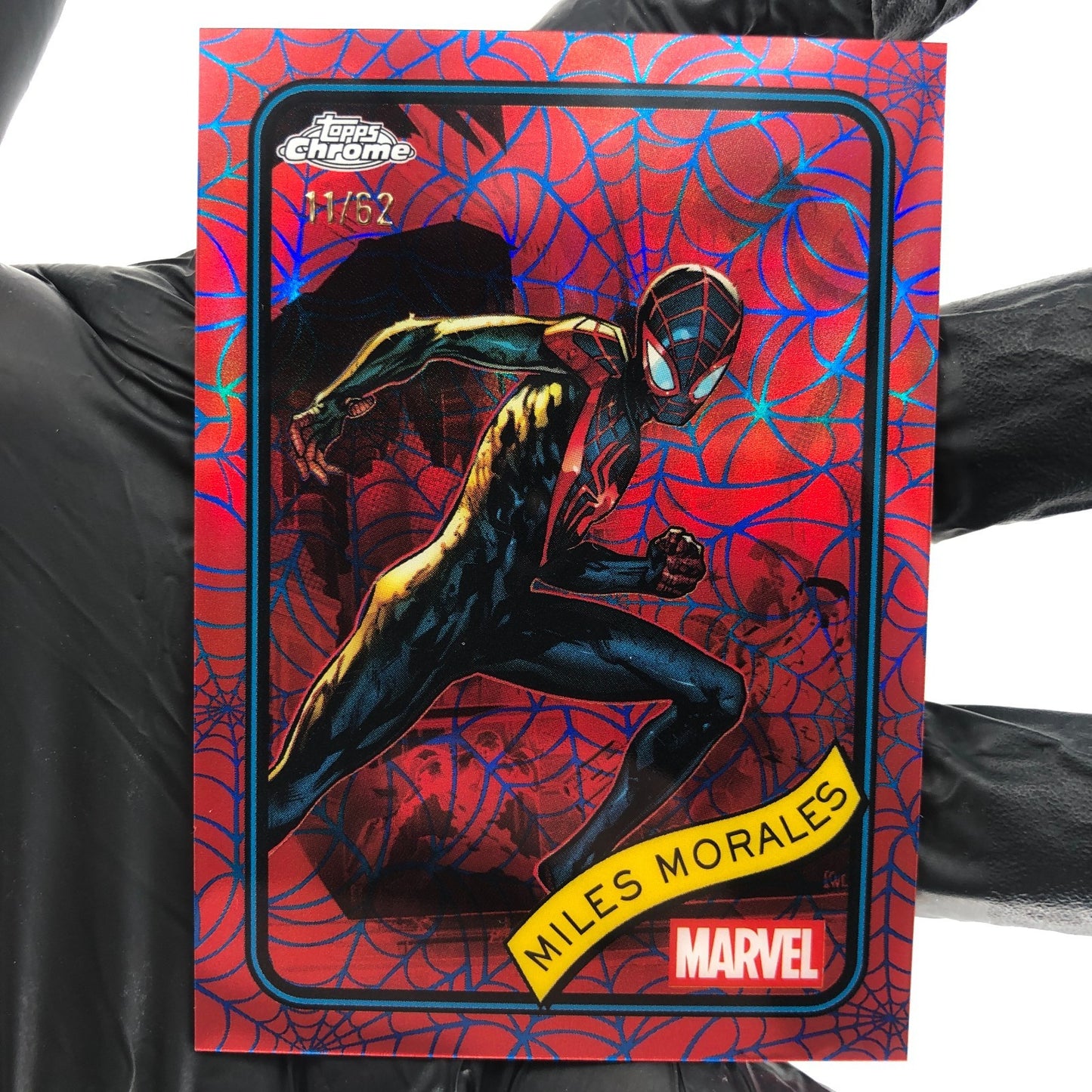 Marvel Card Miles Morales 176 Red Web /62 Refractor Topps Chrome 2025 [NM]