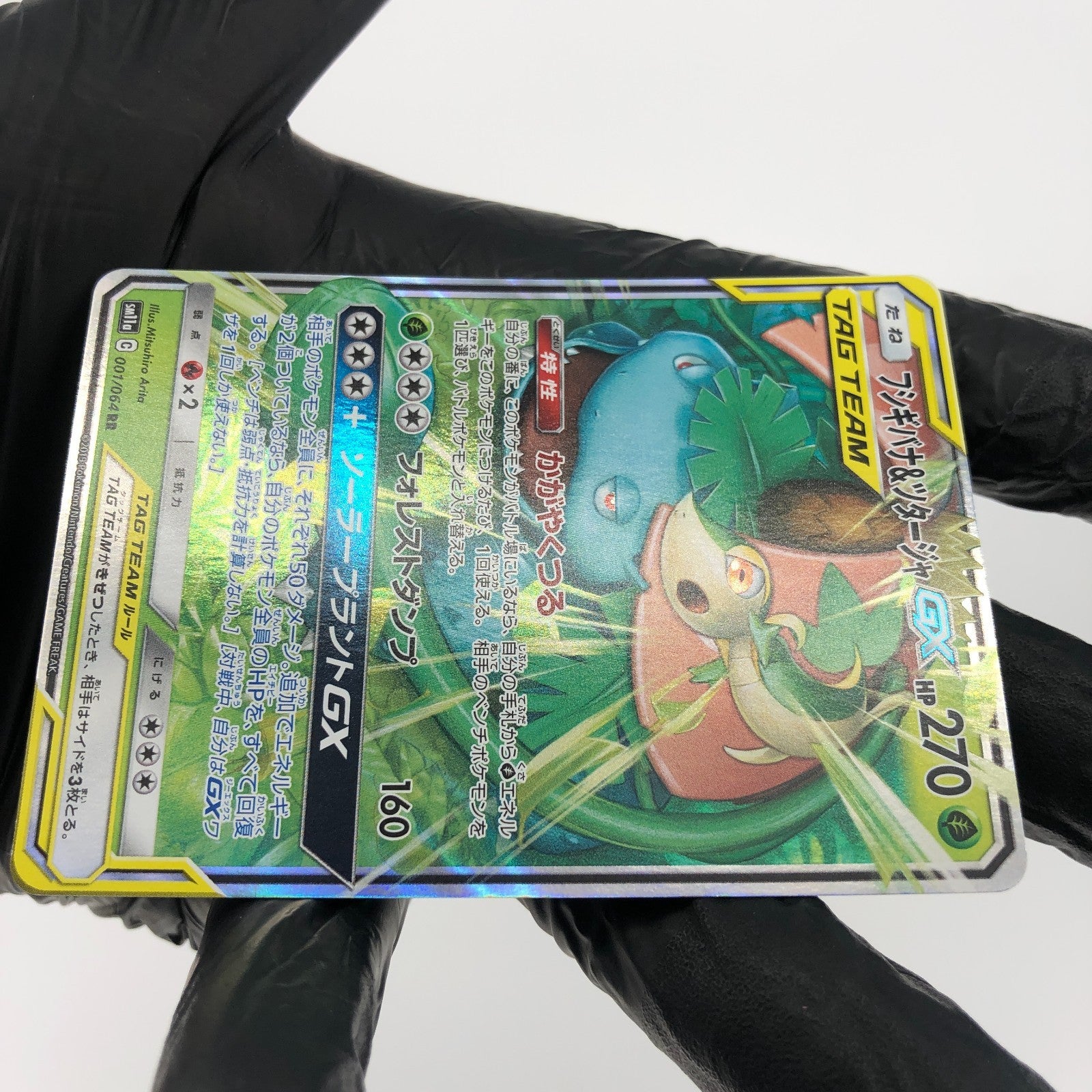 Pokemon Card Venusaur & Snivy GX 001/064 RR Sm11a Japanese Karte [NM]