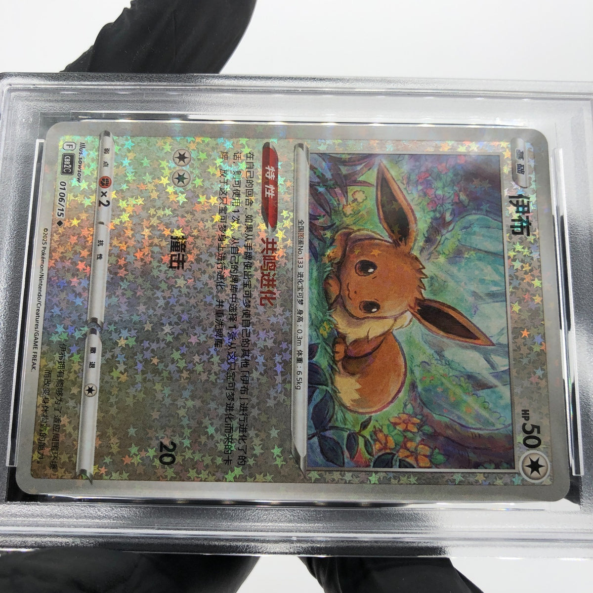 PSA 10 Pokemon Card Eevee 0106/15 F Reverse Holo CBB2C Chinese Karte [10] 2