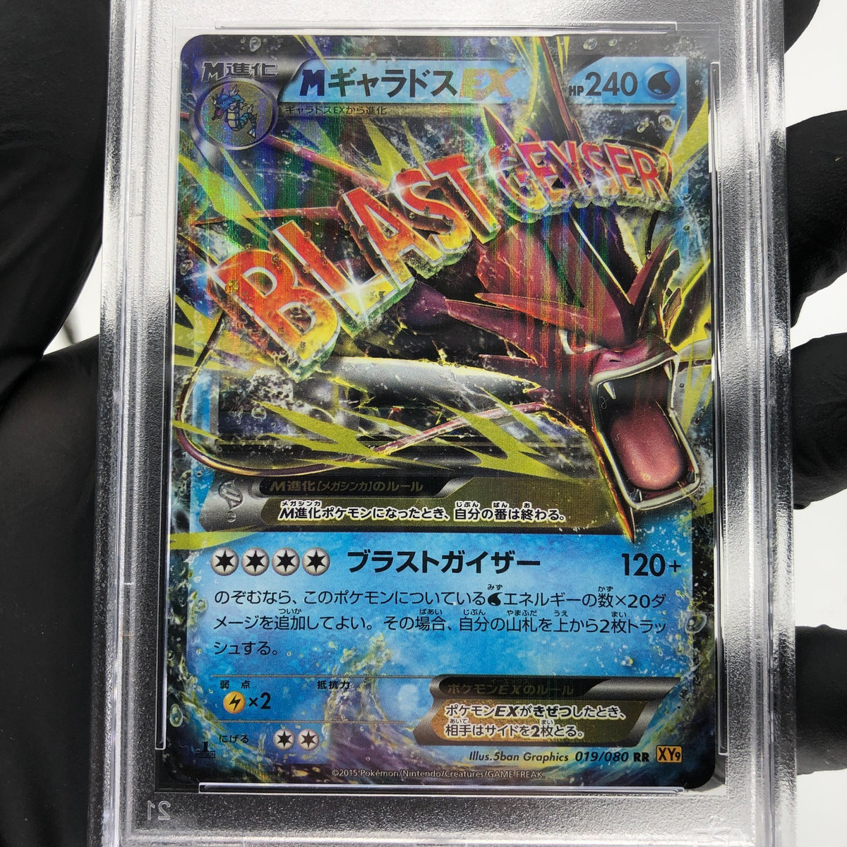 PSA 9 Pokemon Card Shiny Gyarados Ex 019/080 RR 1.Edition XY9 Japanese Karte [9]