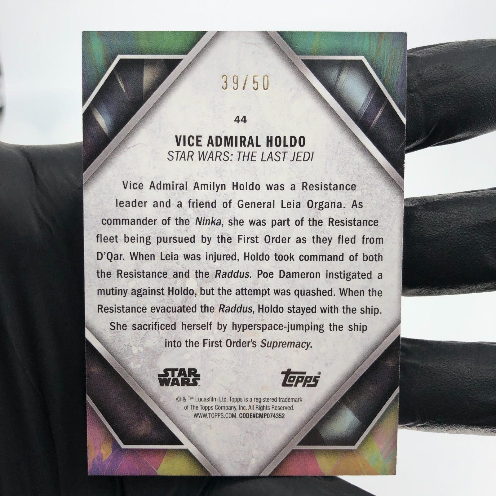 2024 Topps Masterwork Star Wars Vice Admiral Holdo 44 /50 [NM]