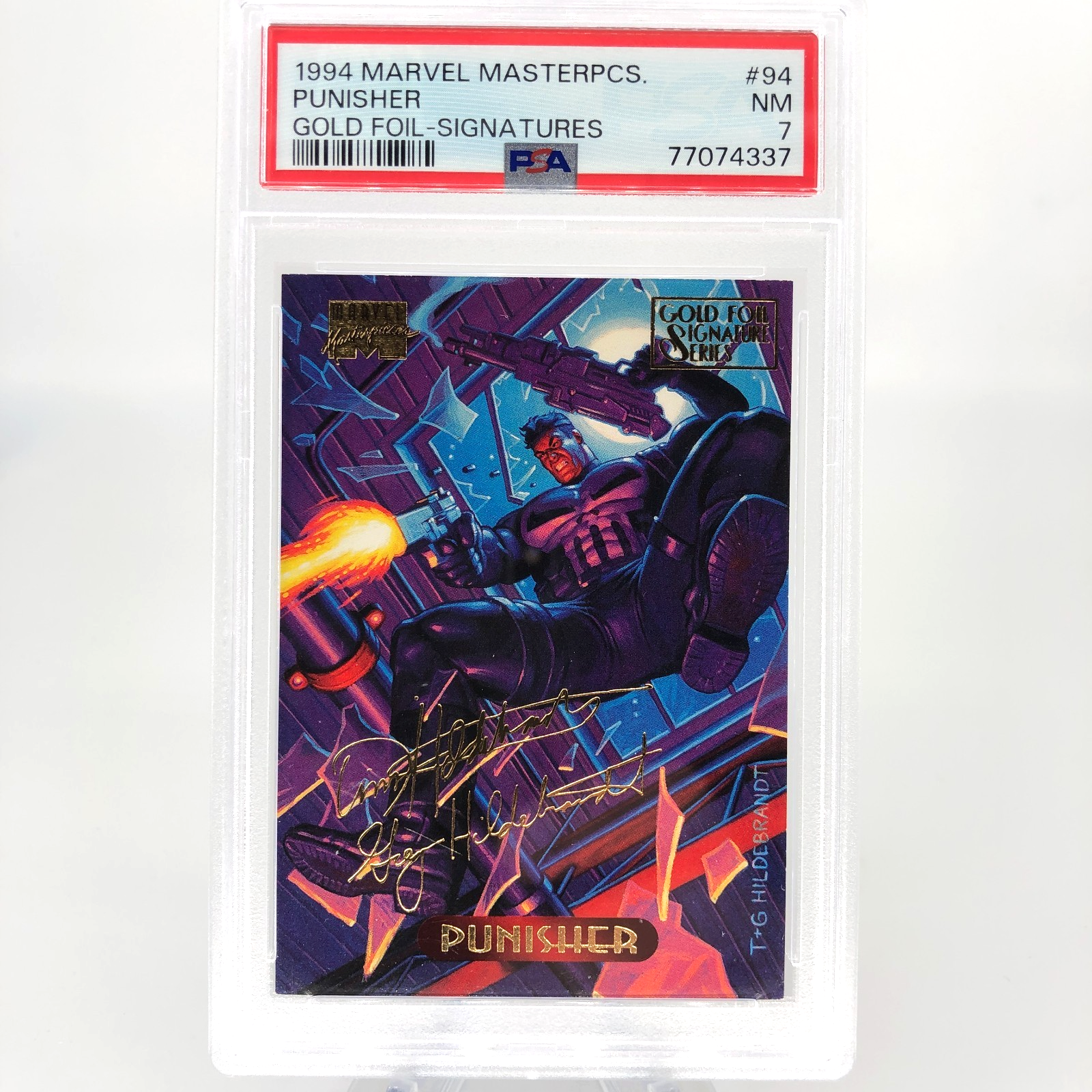 PSA 7 Marvel Card Punisher 94 Gold Signature Upper Deck Masterpieces 1994 [7]