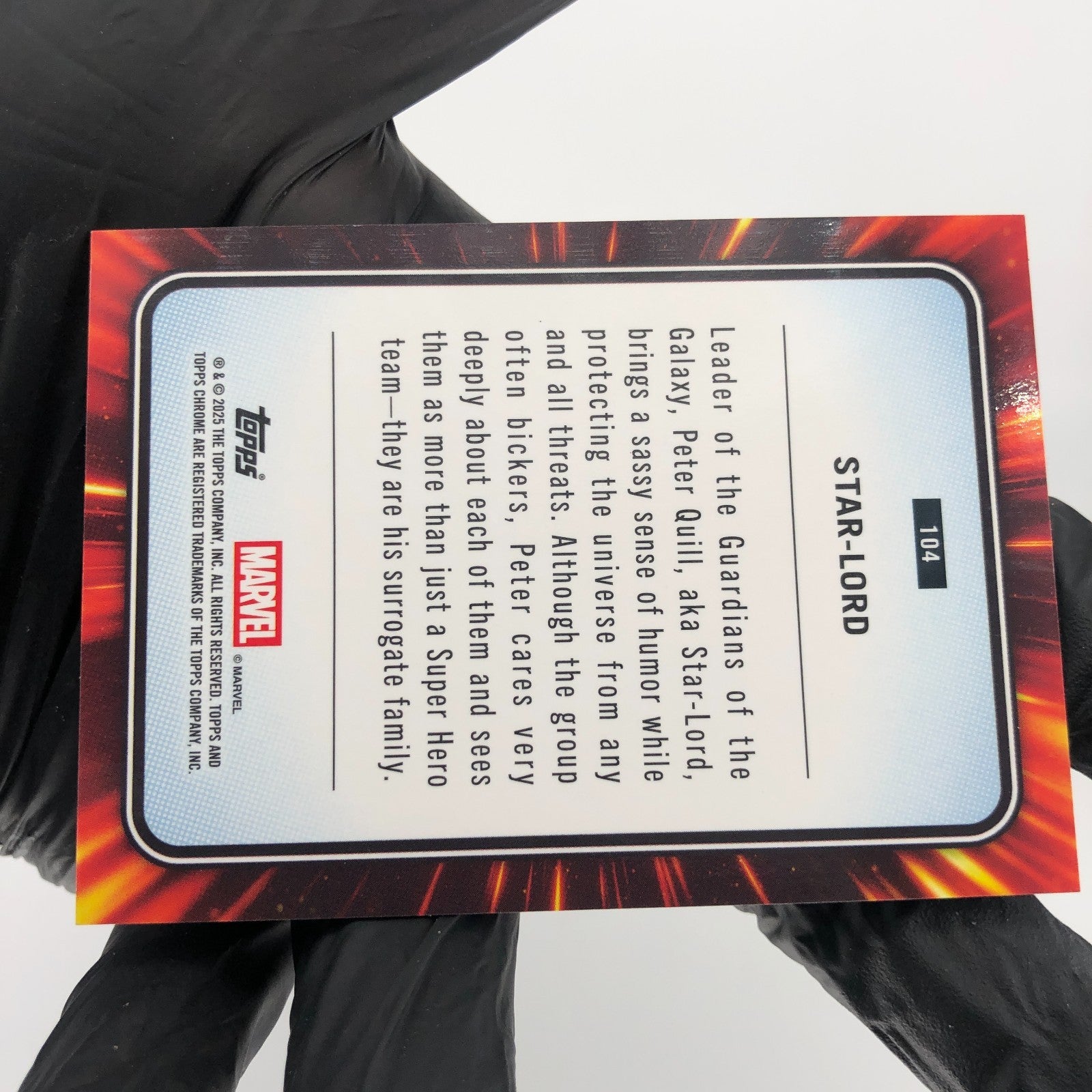 Marvel Card Star Lord 104 Blue Green Shimmer /199 Topps Chrome 2025 [NM]