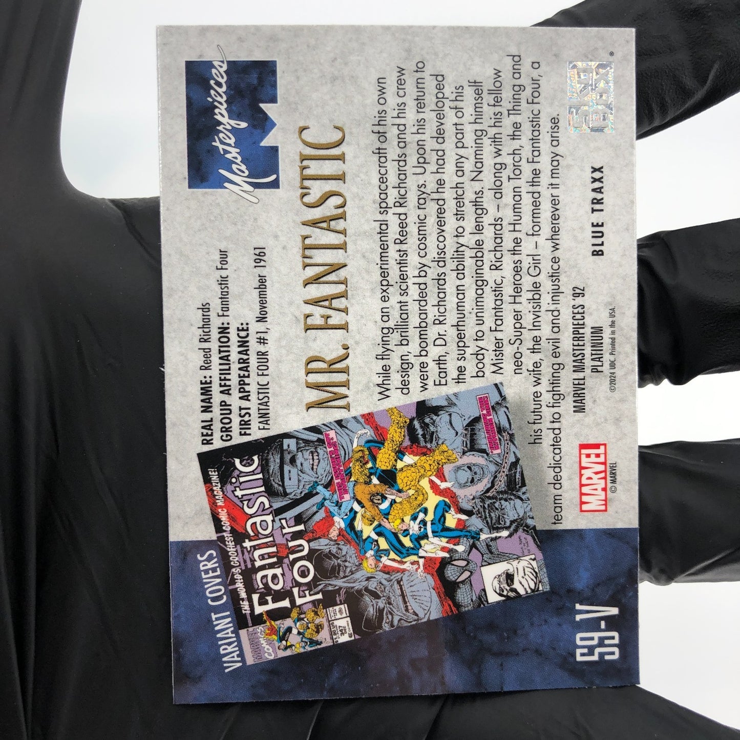 Marvel Card Mr. Fantastic Blue  Traxx 54-V  Fleer Upper Deck Masterpieces [NM]