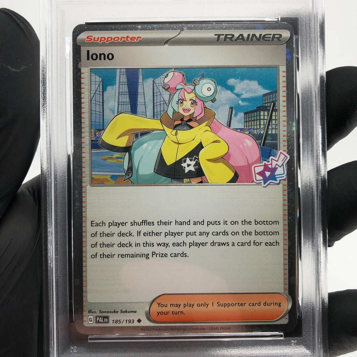 PSA 9 Pokemon Card Iono 185/193 Holo Premium PAL English Karte [9]