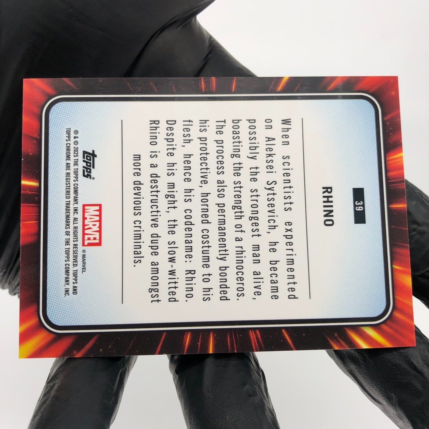Marvel Card Rhino 39 Rose Gold /40 Mini Diamond Topps Chrome 2025 [NM]