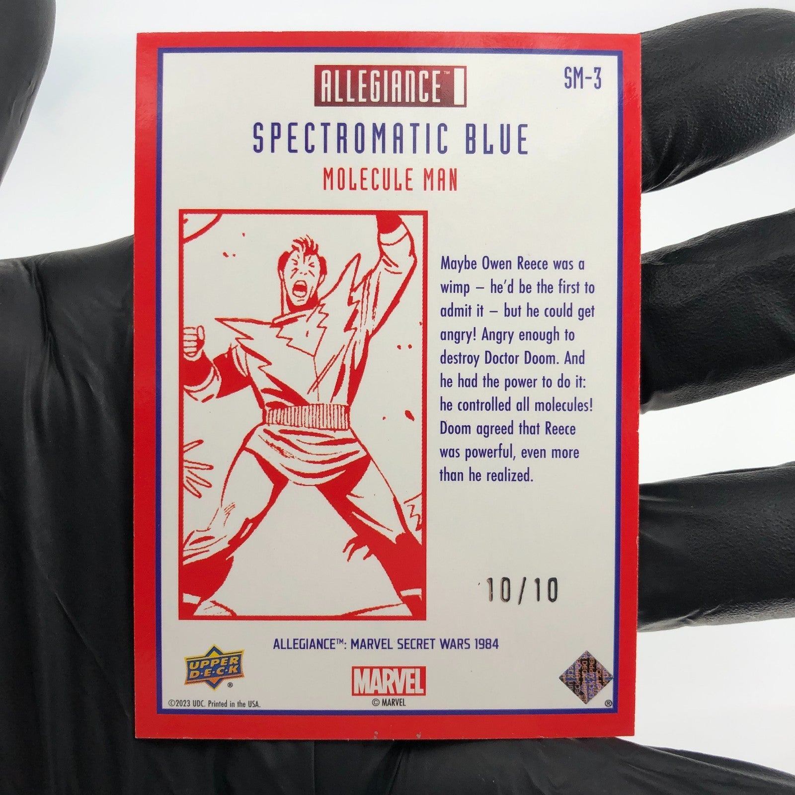 Marvel Card Molecule Man SM-3 Blue /10 Secret Wars Allegiance Omega [NM]