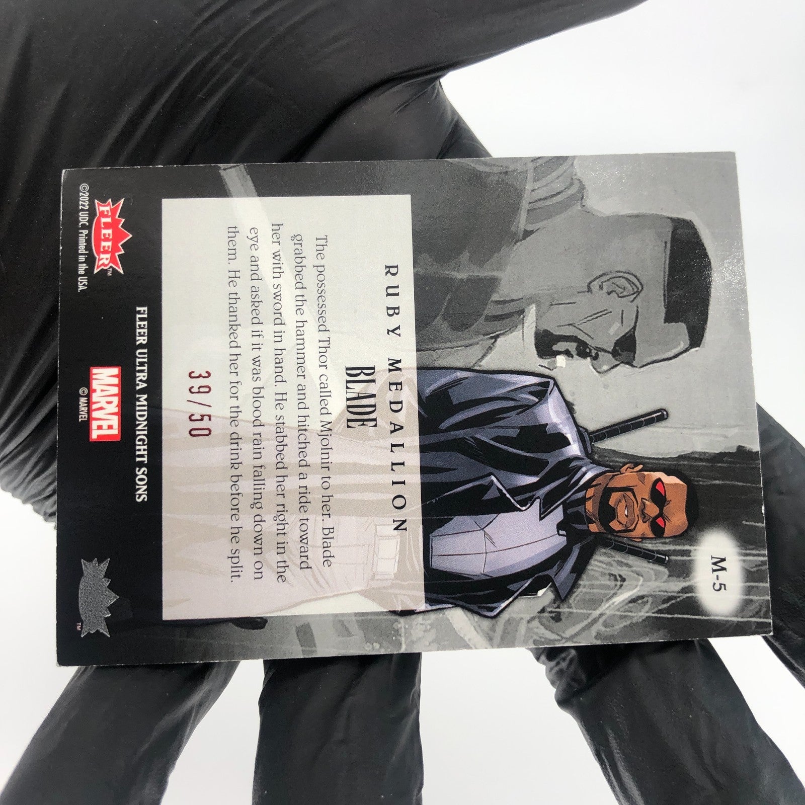 Marvel Card Blade M-5 Ruby /50 Midnight Sons 2022 Fleer Upper Deck [Exc.]