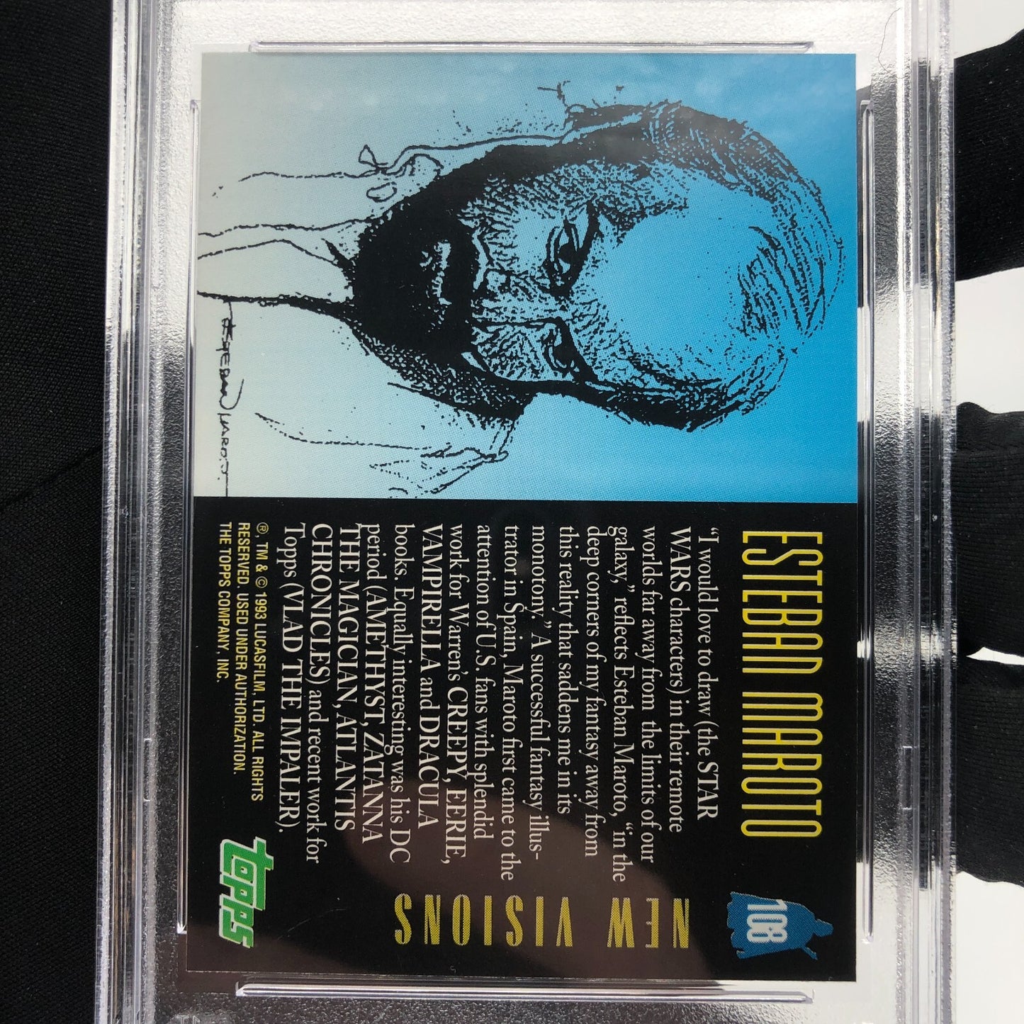 Star Wars PSA 9 Galaxy Card New Visions 108 Topps Leia Esteban Maroto 1993 [9]