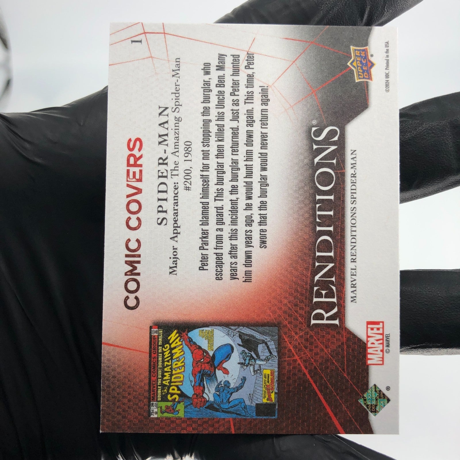 Marvel Card Spider-Man 1 Comic Covers Fleer Upper Deck Renditions [NM]