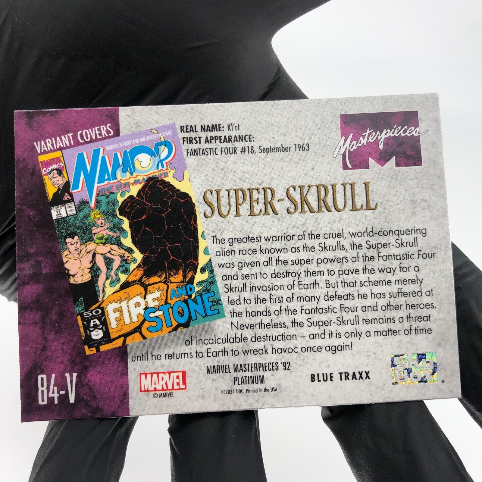 Marvel Card Super Skrull Blue  Traxx 84-V  Fleer Upper Deck Masterpieces [NM]