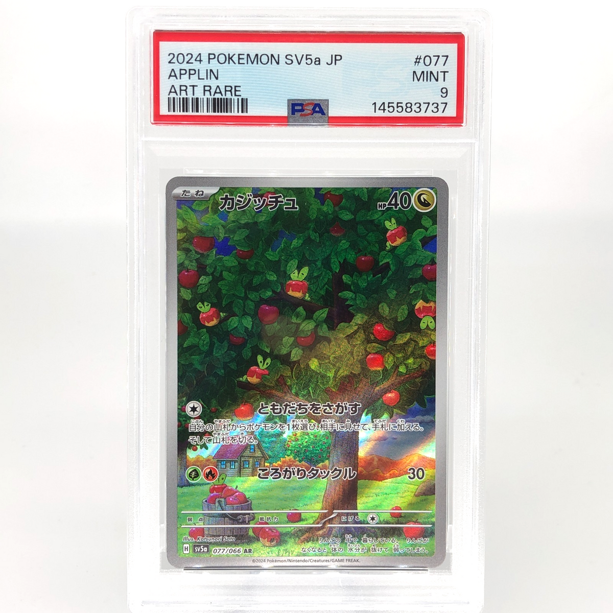 PSA 9 Pokemon Card Applin 077/066 AR SV5a Japanese Karte [9] 2