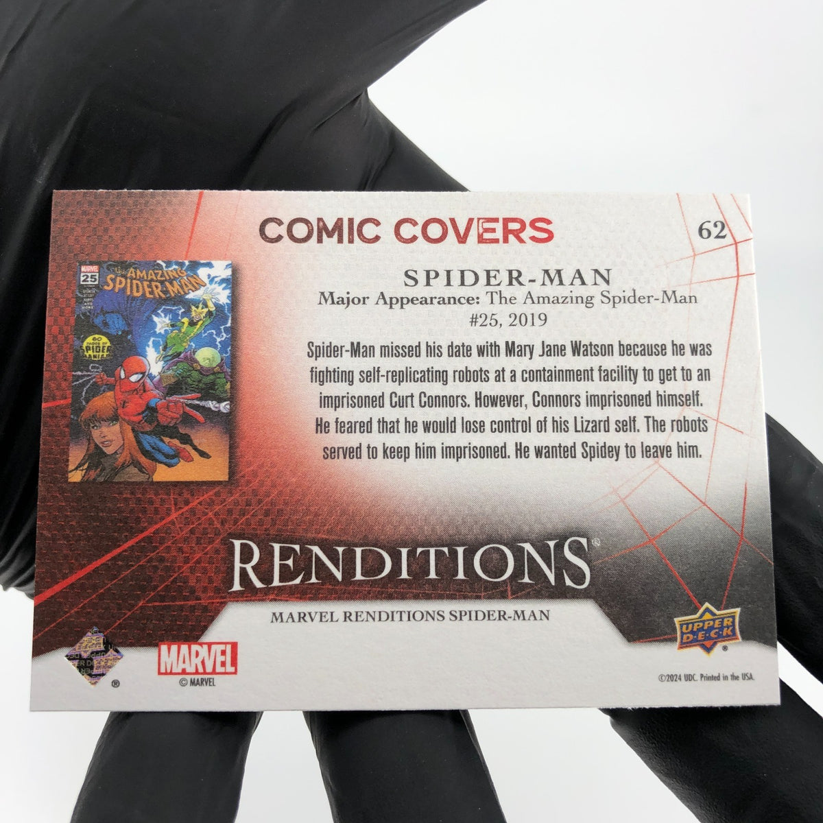 Marvel Card Spider-Man 62 Comic Covers Fleer Upper Deck Renditions [NM]