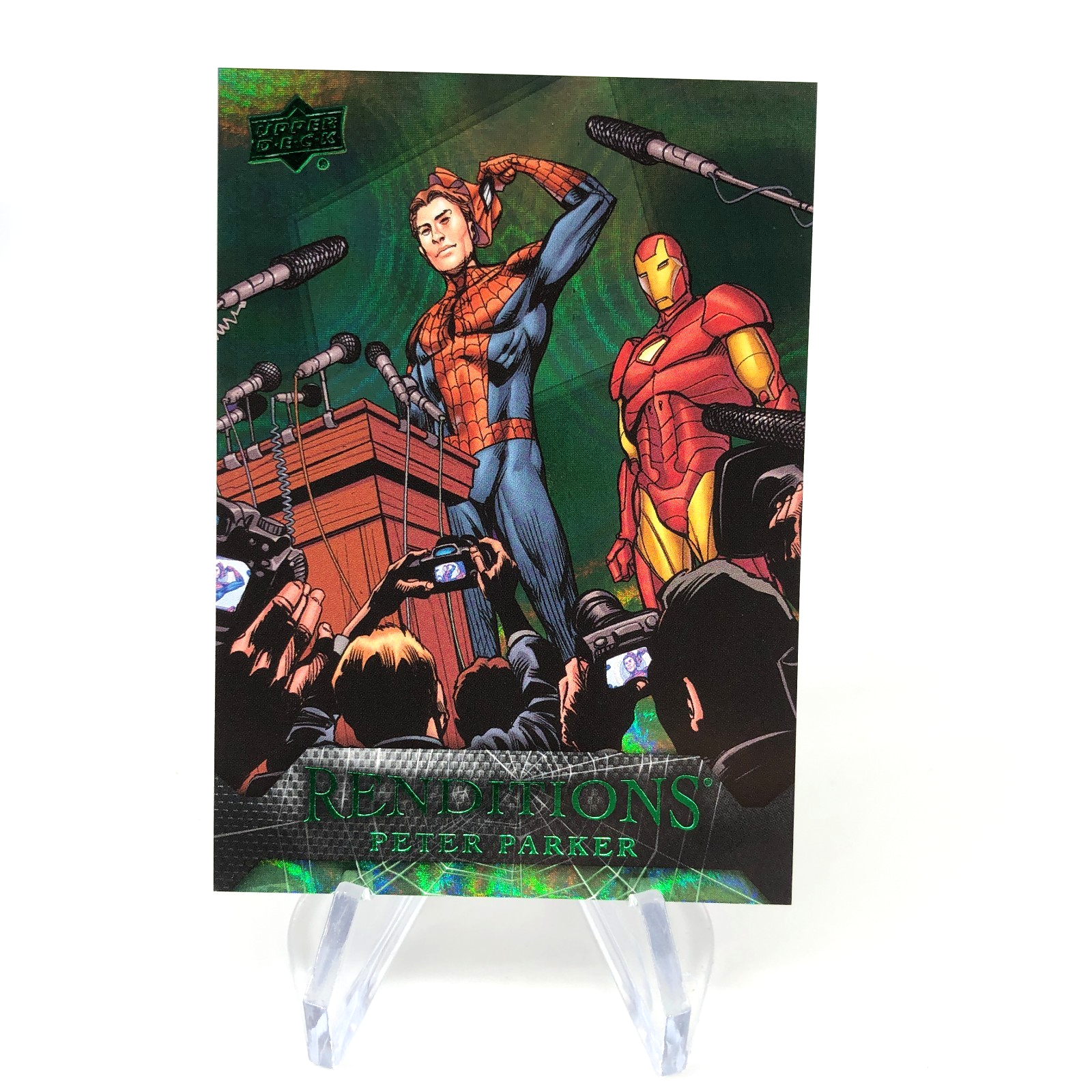 Marvel Card Spider-Man 36 Green  /399 Fleer Upper Deck Renditions [NM]