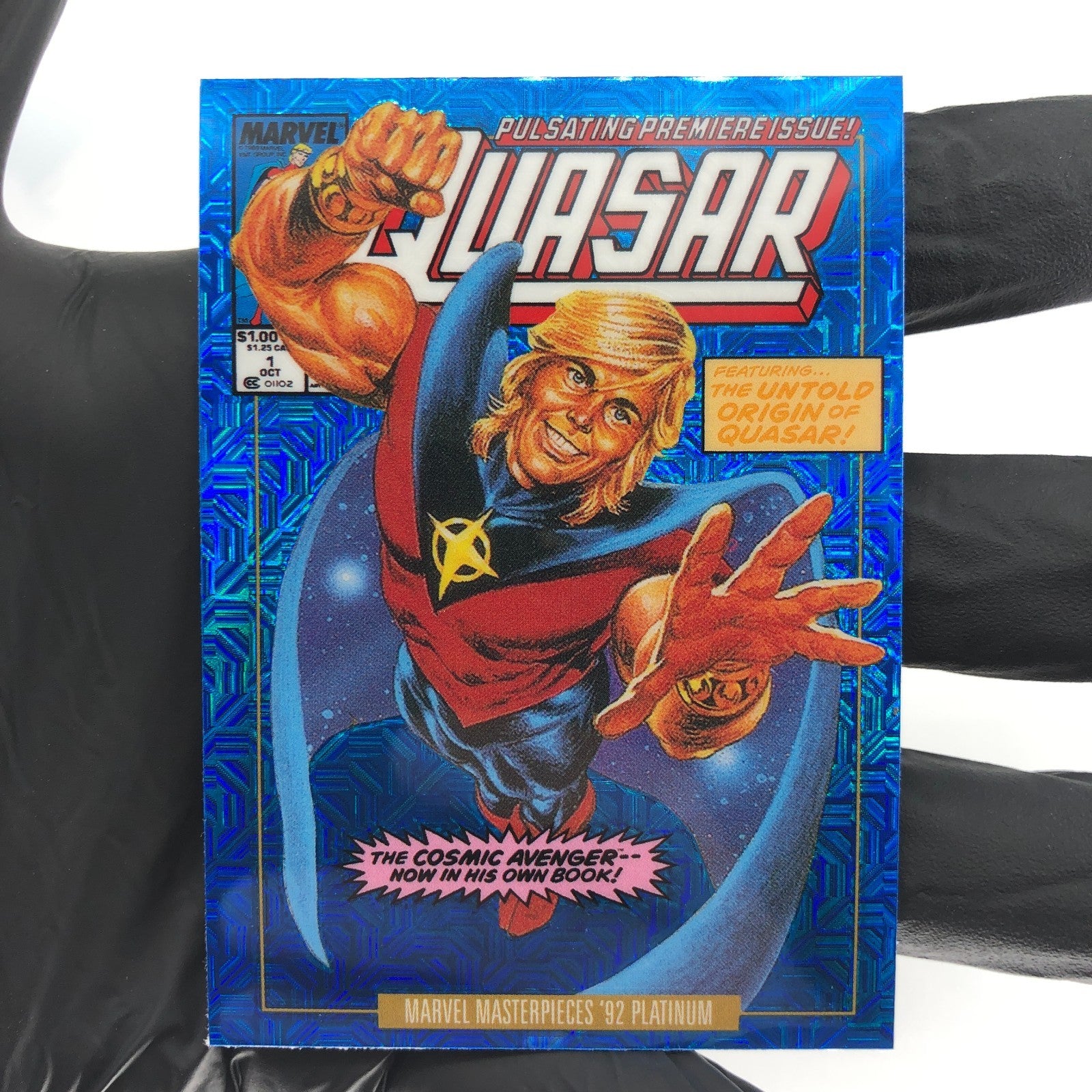 Marvel Card Quasar Blue Traxx 72-V Variant  Fleer Upper Deck Masterpieces [NM]