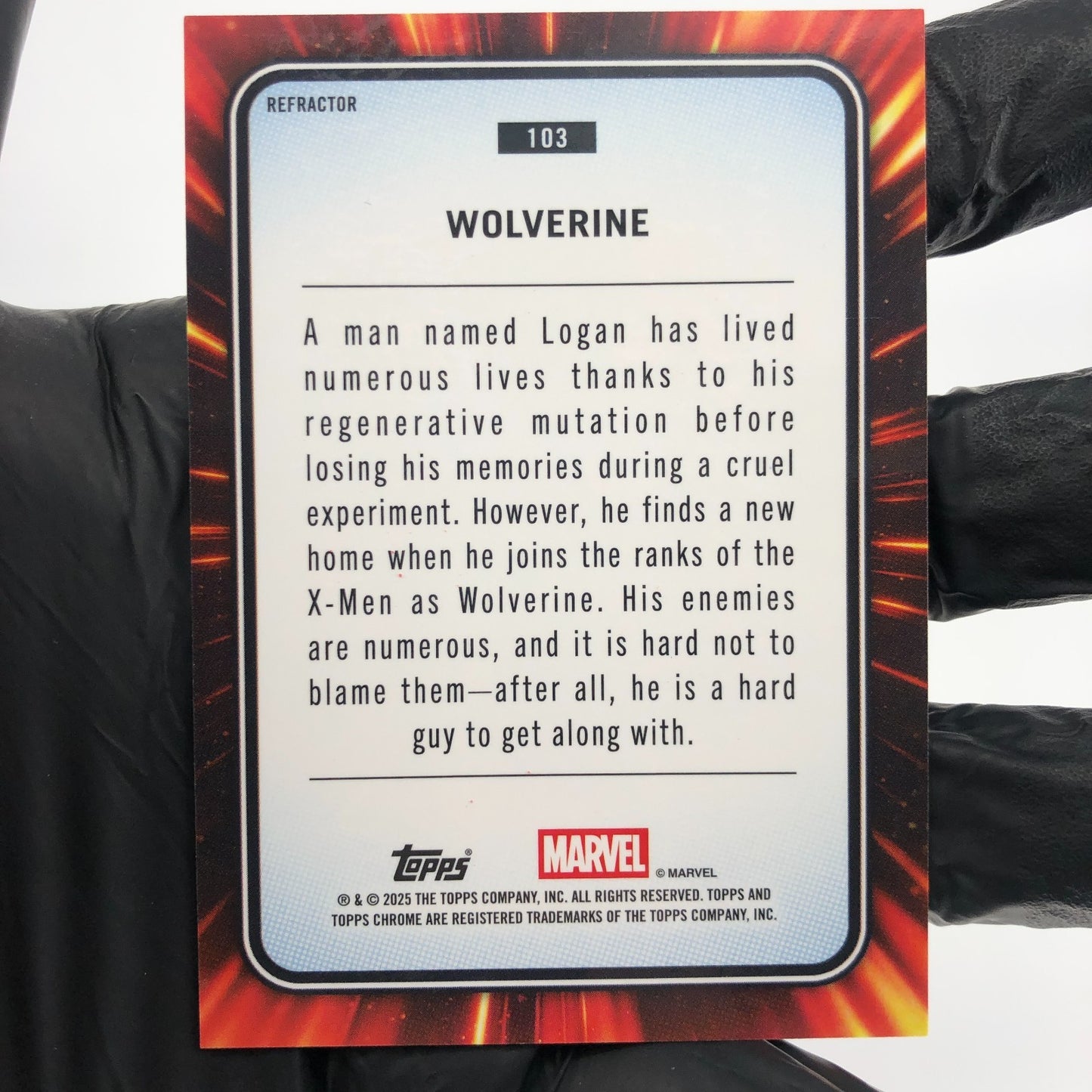 Marvel Card Wolverine 103 Rainbow Refractor Topps Chrome 2025 [NM]