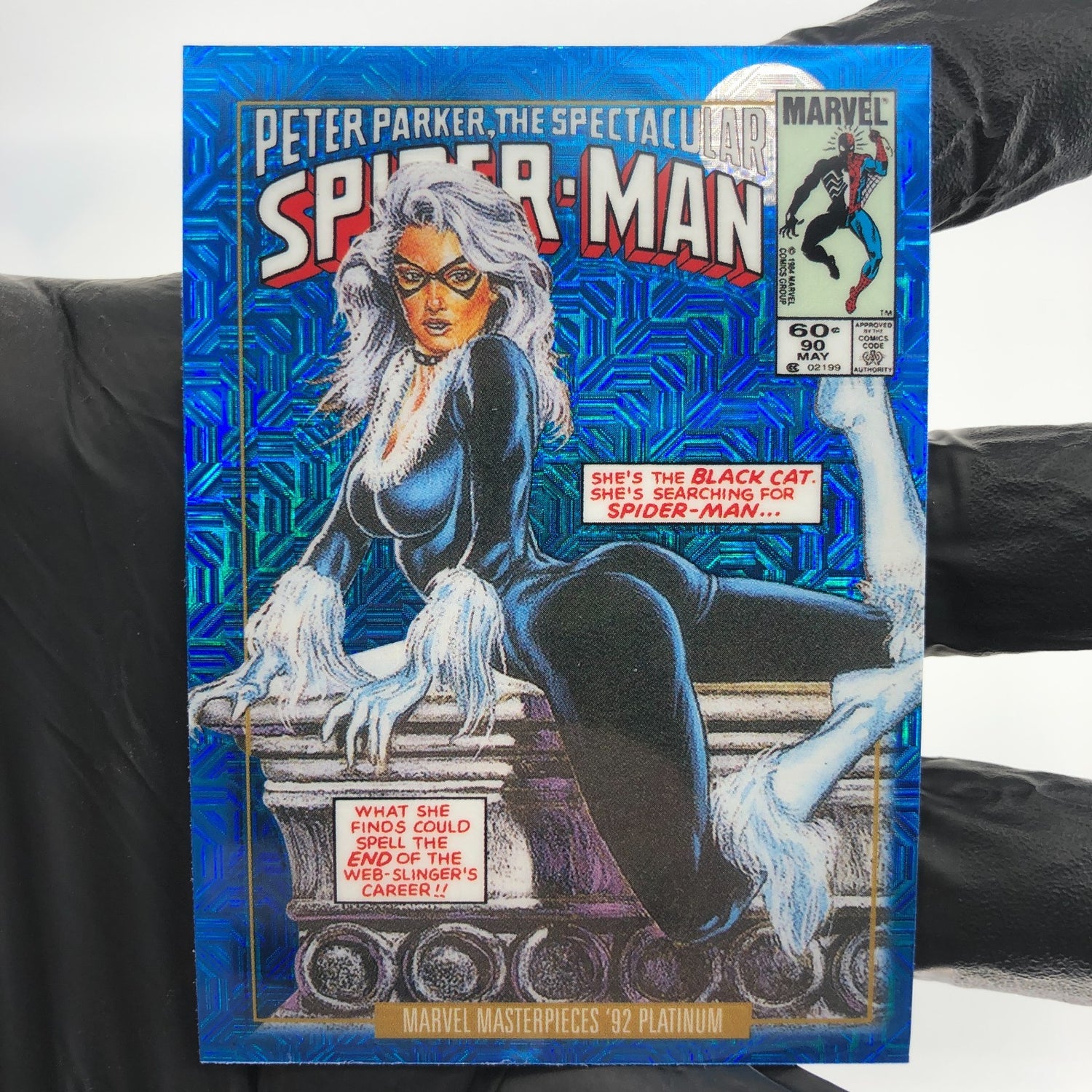 Marvel Card Black Cat Blue Traxx 5-V Variant  Fleer Upper Deck Masterpieces [NM]