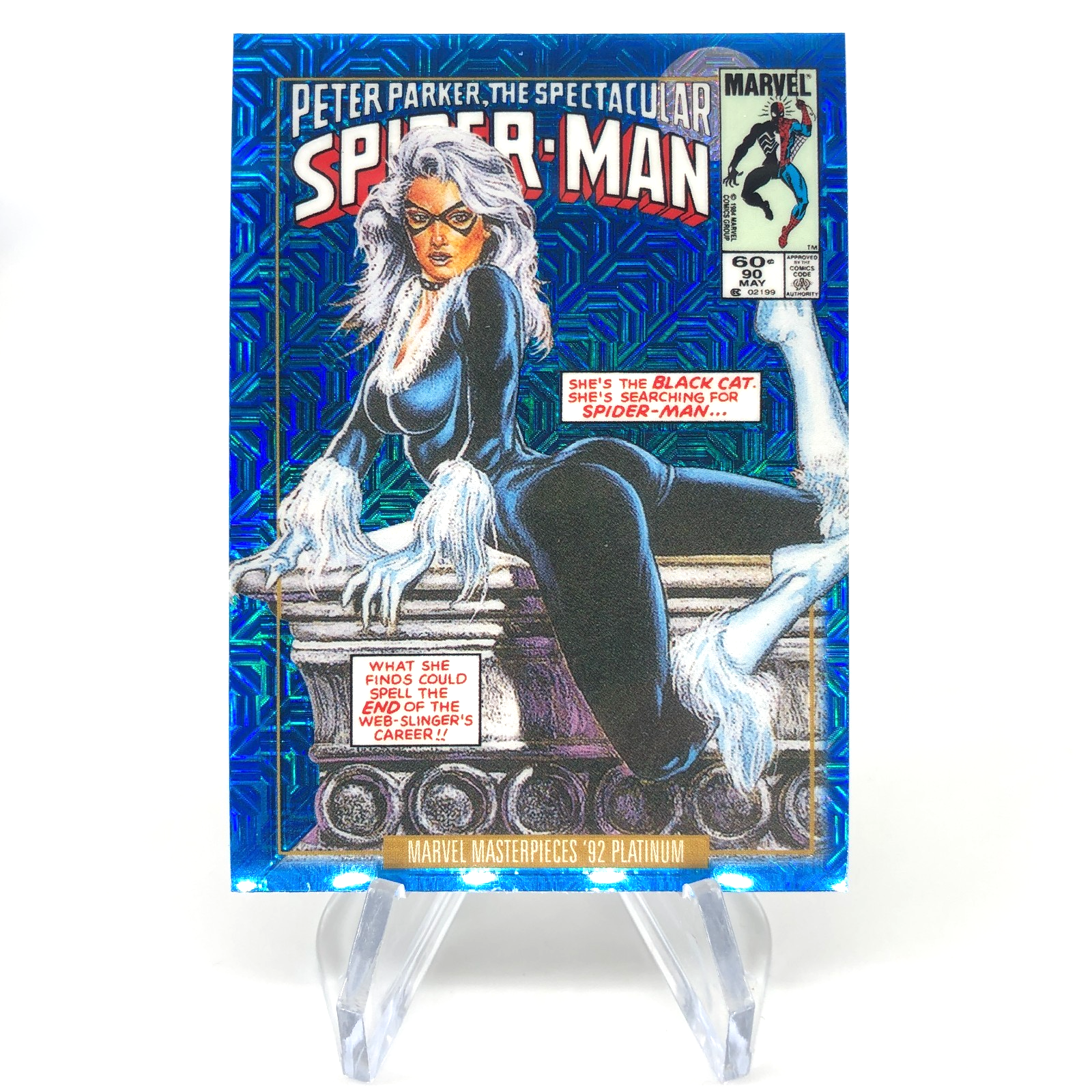 Marvel Card Black Cat Blue Traxx 5-V Variant  Fleer Upper Deck Masterpieces [NM]