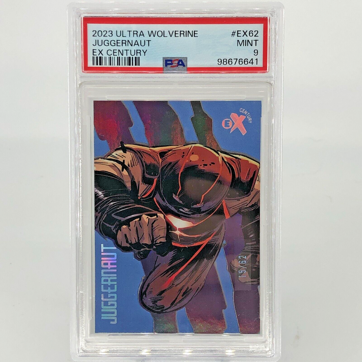 Marvel Card PSA 9 Juggernaut EX62 Blue /62 Century Upper Deck Wolverine [9]