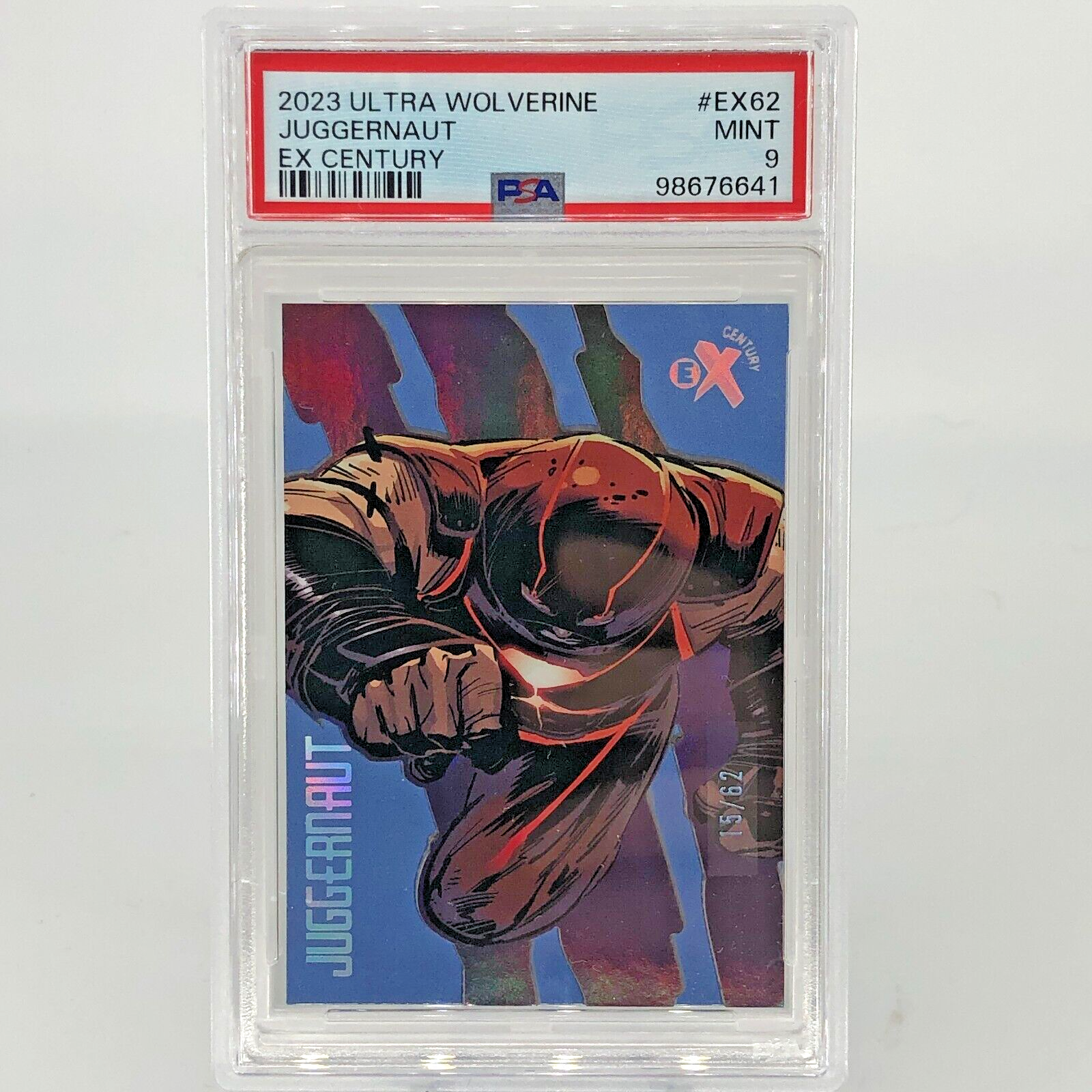 Marvel Card PSA 9 Juggernaut EX62 Blue /62 Century Upper Deck Wolverine [9]