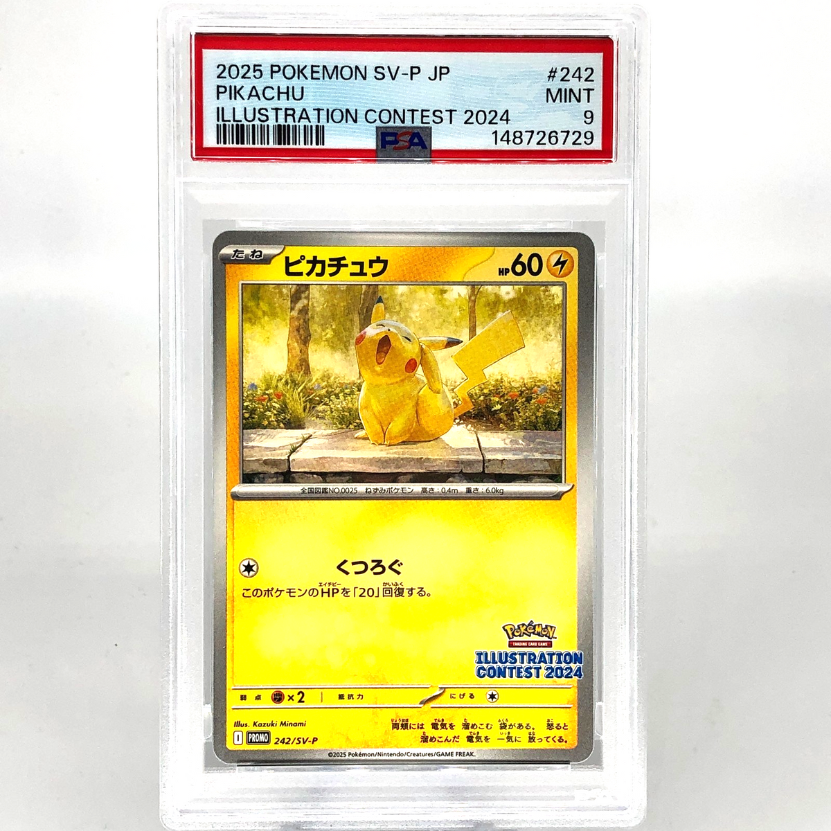 PSA 9 Pokemon Card Pikachu 242/SV-P Illustration Promo Japanese Karte [9]