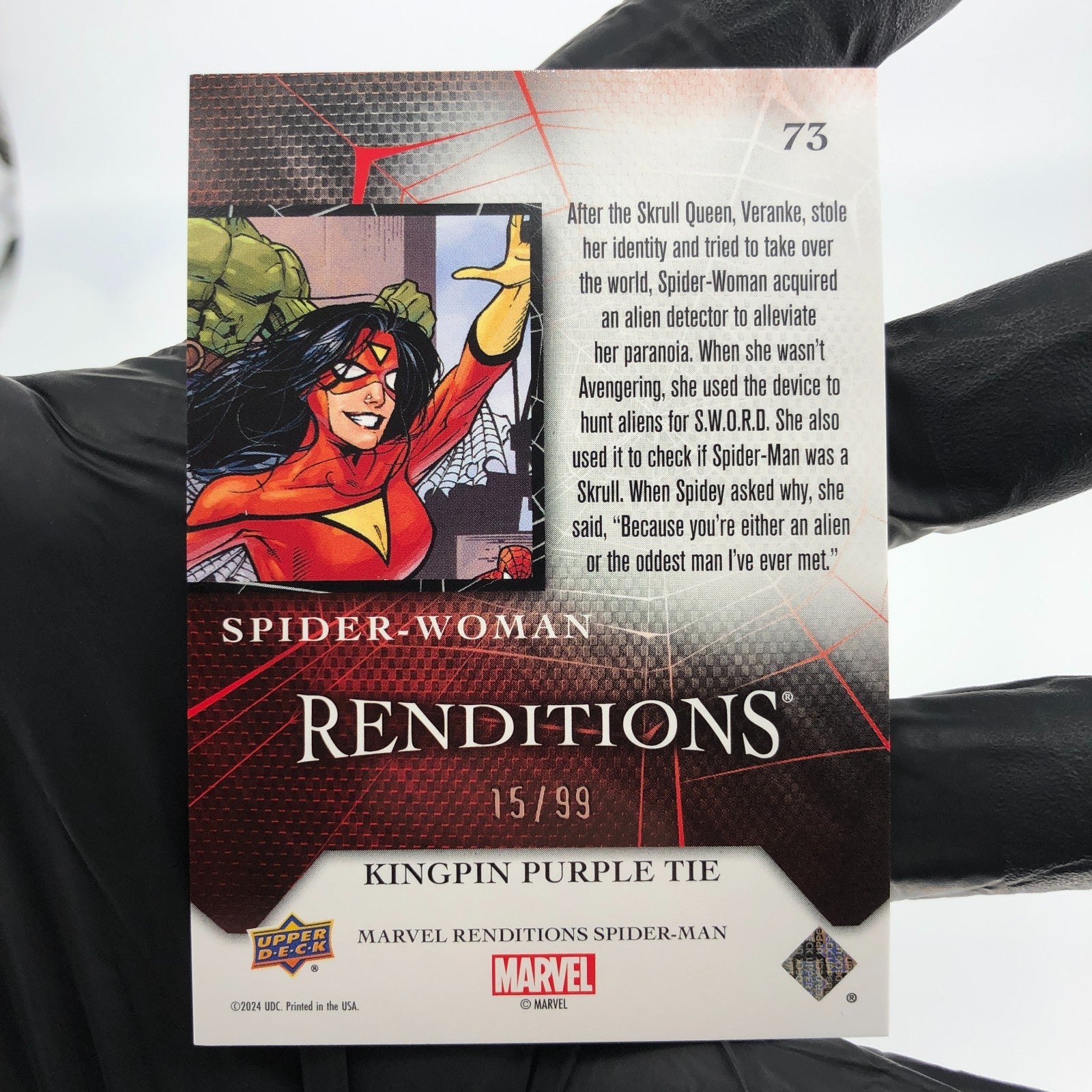 Marvel Card Spider-Woman 73 Purple /99 Fleer Upper Deck Renditions [NM]