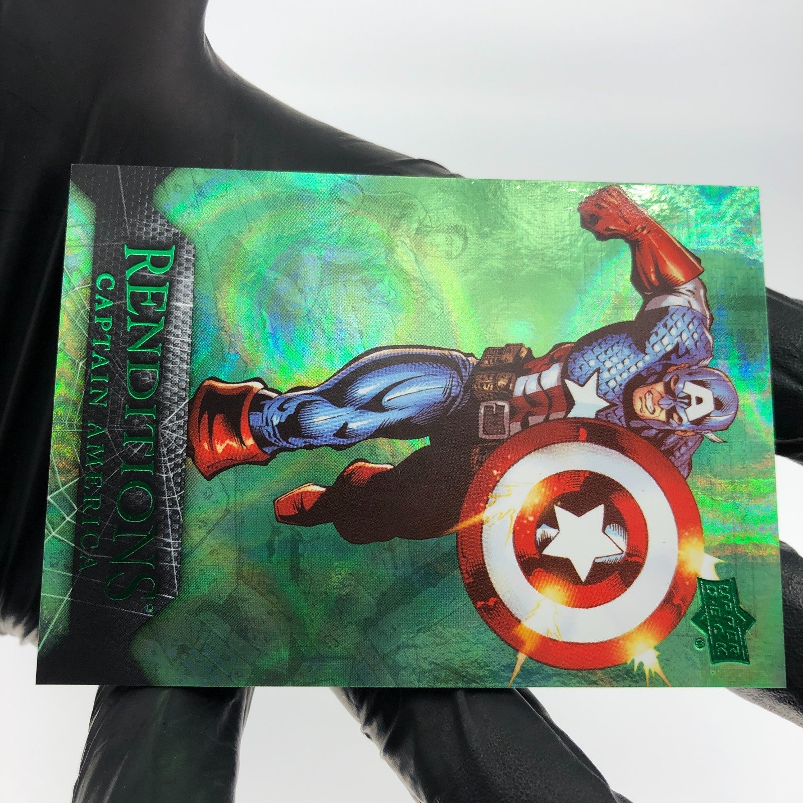 Marvel Card Captain America 79 Green  /399 Fleer Upper Deck Renditions [NM]