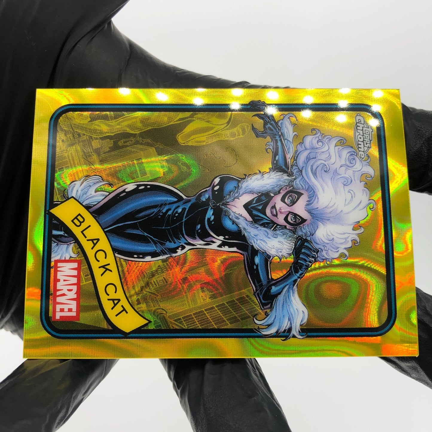 Marvel Card Black Cat 106 Yellow Lava Refractor Topps Chrome 2025 [NM]