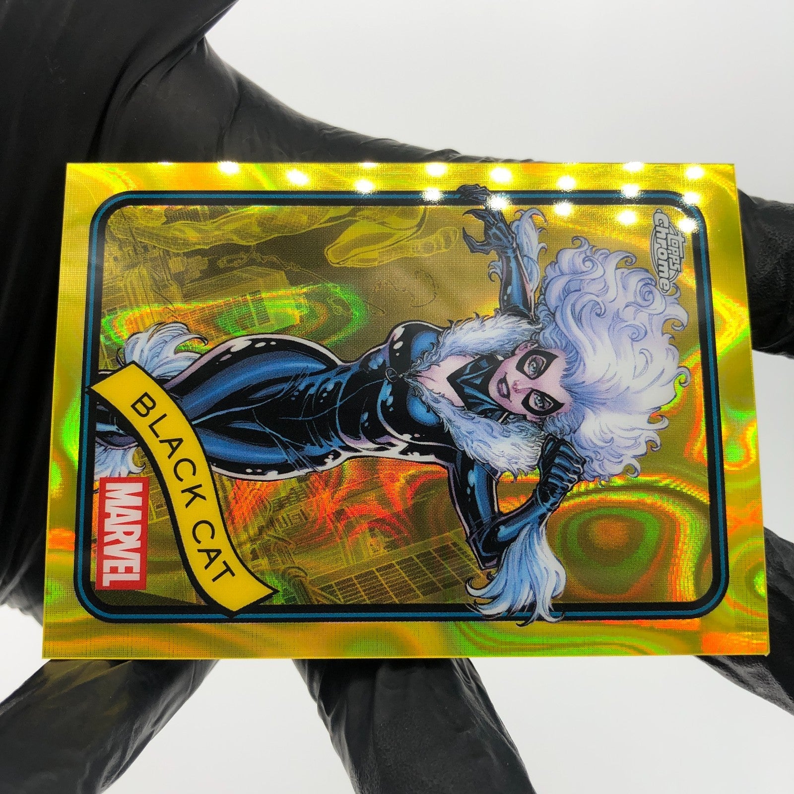 Marvel Card Black Cat 106 Yellow Lava Refractor Topps Chrome 2025 [NM]