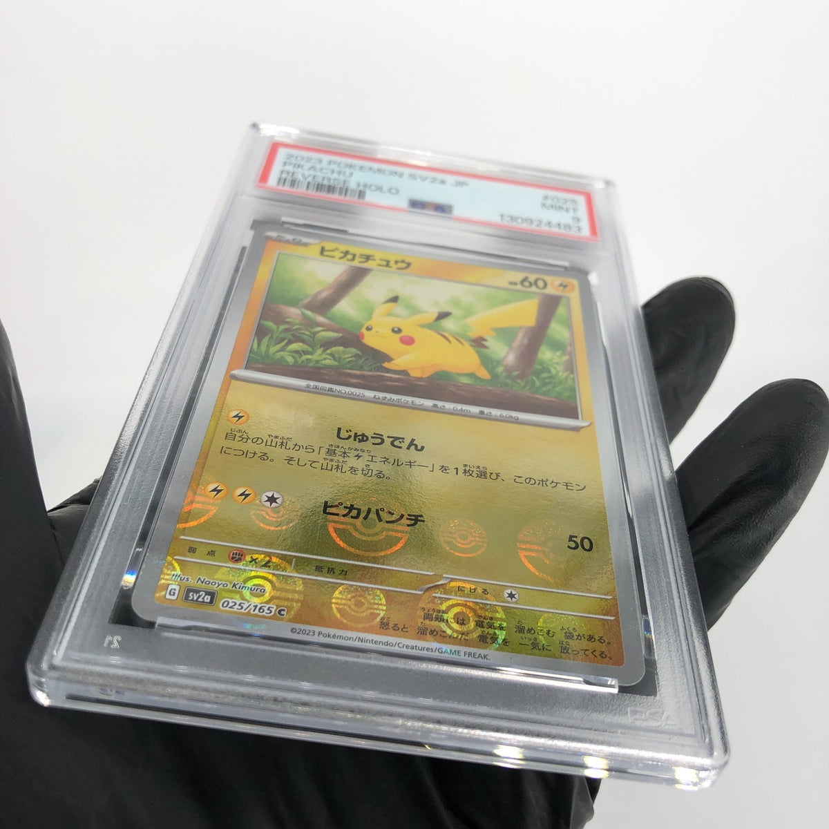 PSA 9 Pokemon Card Pikachu 025/165 C Pokeball SV2a Japanese Karte [9] 4