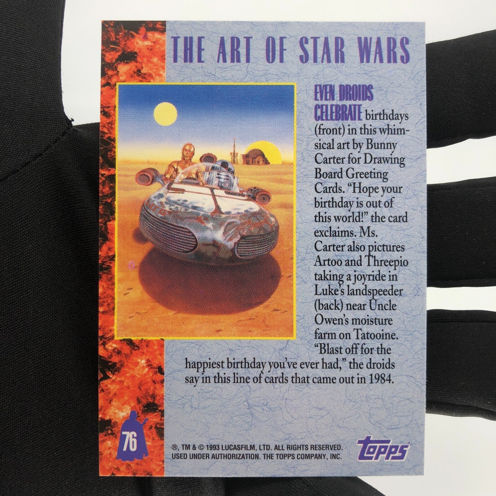 Star Wars Galaxy Card The Art Of 76 Topps R2-D2 C3PO 1993 [Rank A]