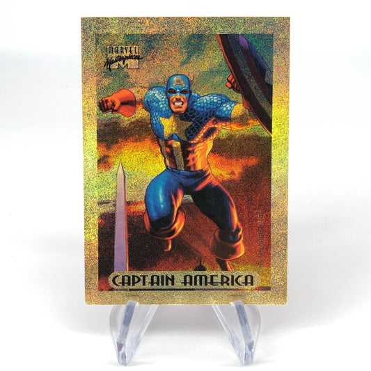 Marvel Card Captain America Gold Foil 1 of 10 Fleer Upper Deck [NM]