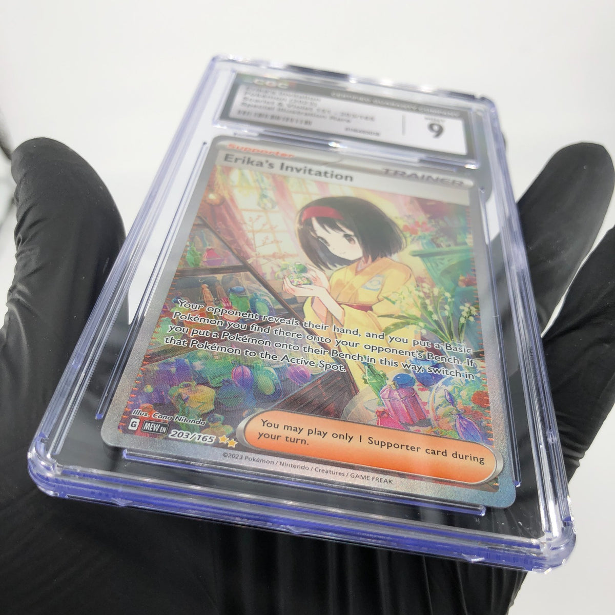 CGC 9 Pokemon Card Erika Invitation 203/165 151 Special Rare English Karte [9]