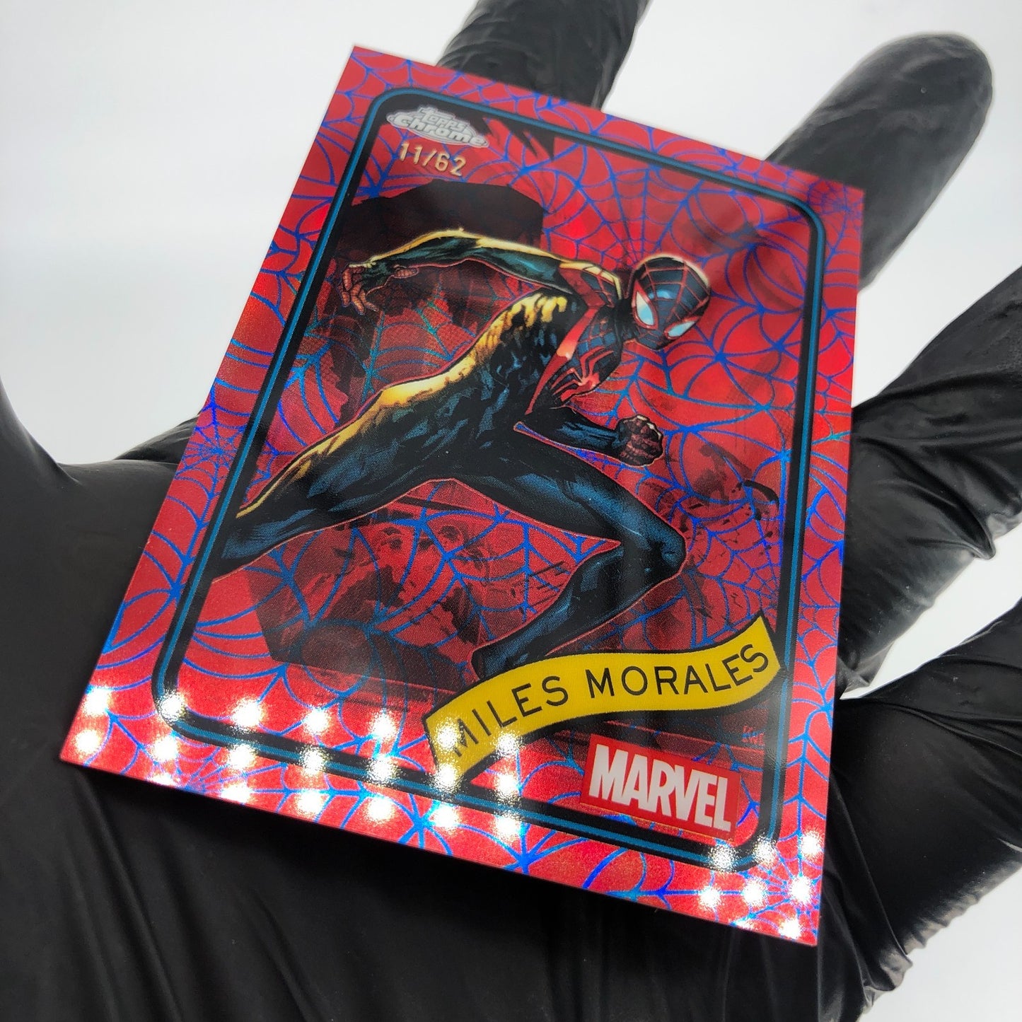 Marvel Card Miles Morales 176 Red Web /62 Refractor Topps Chrome 2025 [NM]