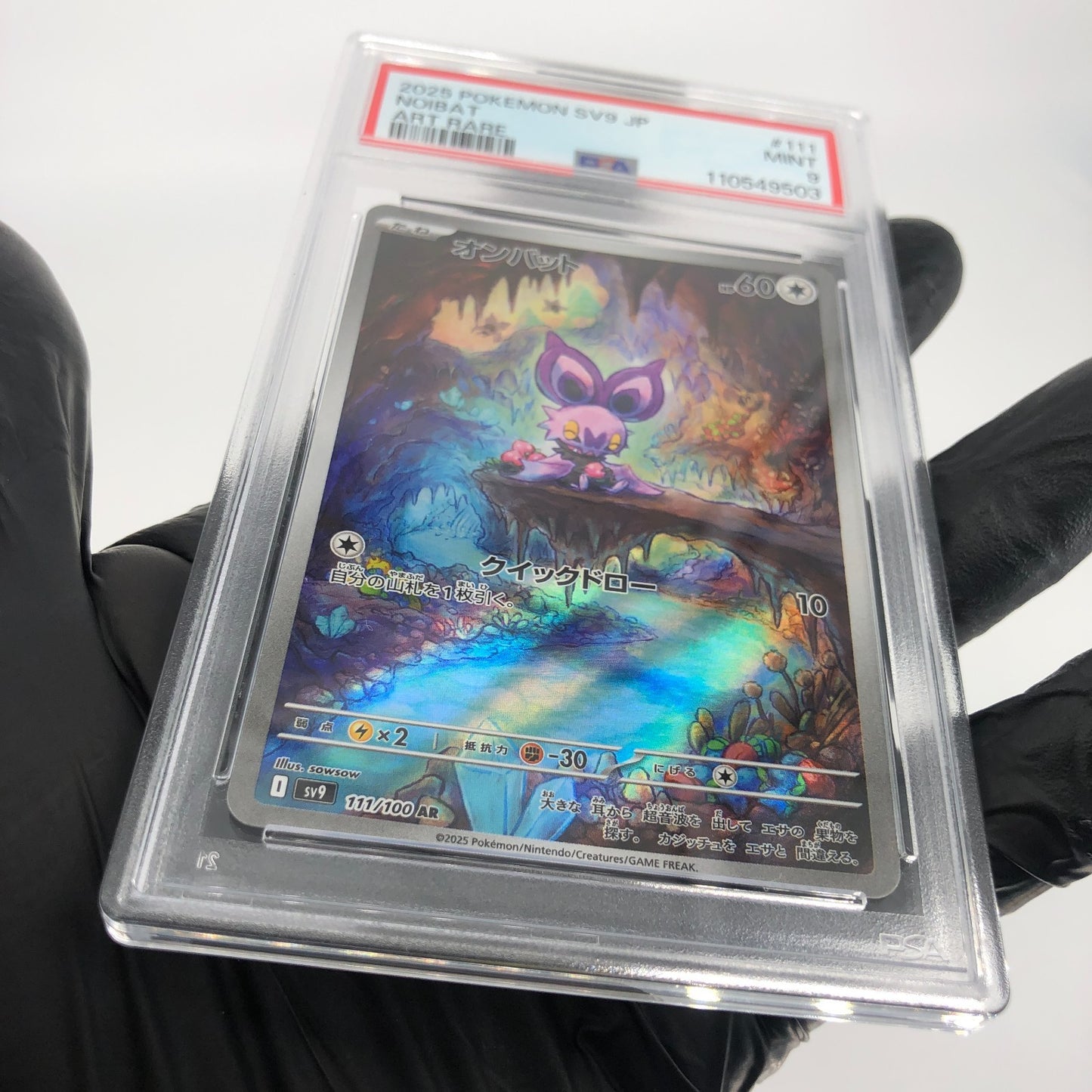 PSA 9 Pokemon Card Noibat 111/100 AR Sv9 Japanese Karte [9]