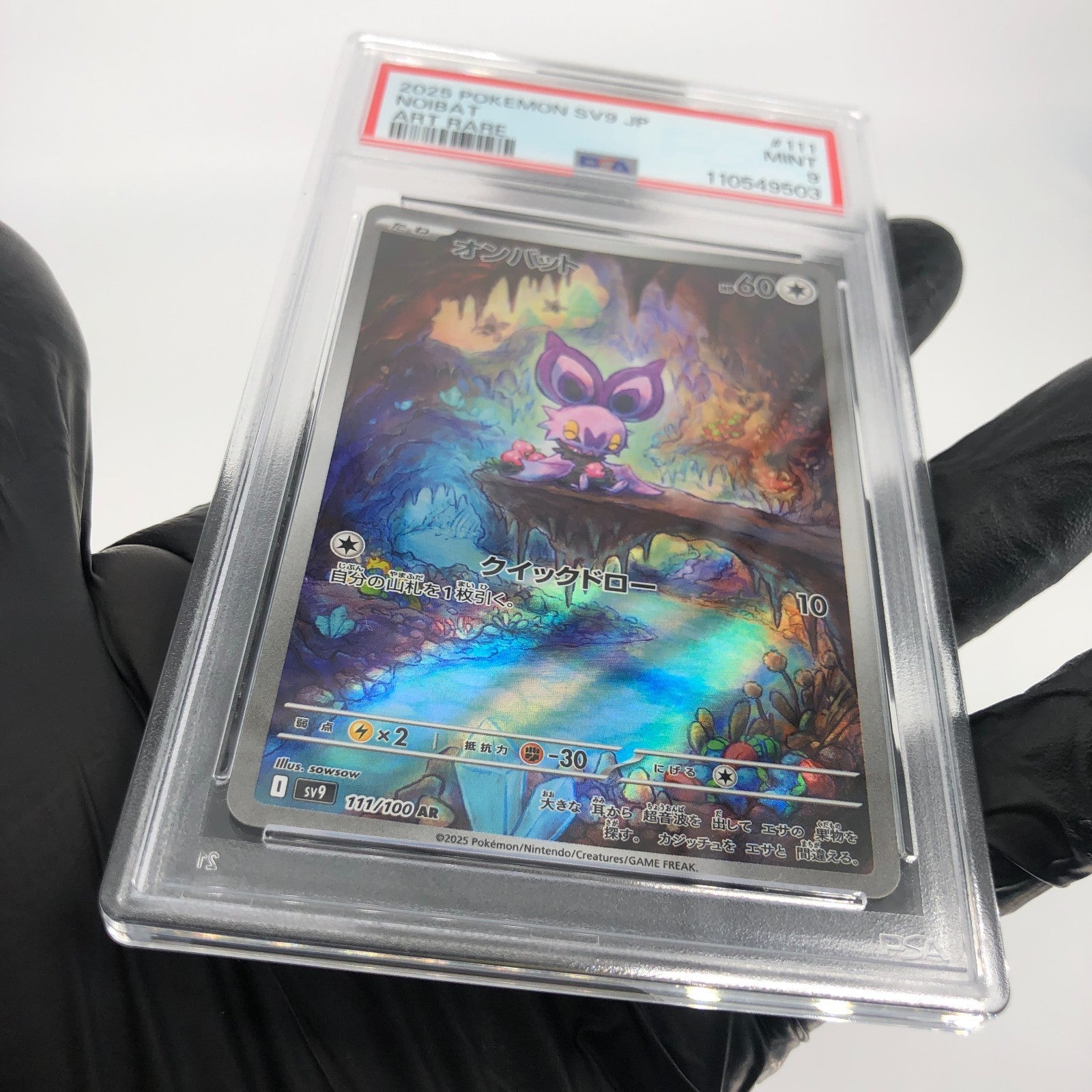 PSA 9 Pokemon Card Noibat 111/100 AR Sv9 Japanese Karte [9]