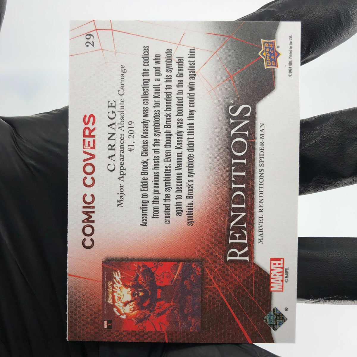 Marvel Card Carnage 29 Comic Covers Fleer Upper Deck Renditions [NM]