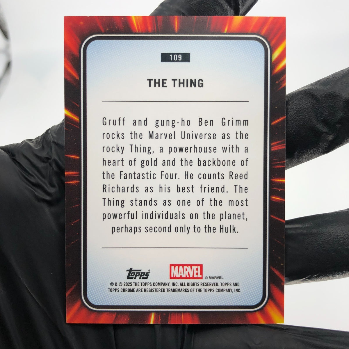 Marvel Card The Thing 109 Black Web /399 Topps Chrome 2025 [NM]