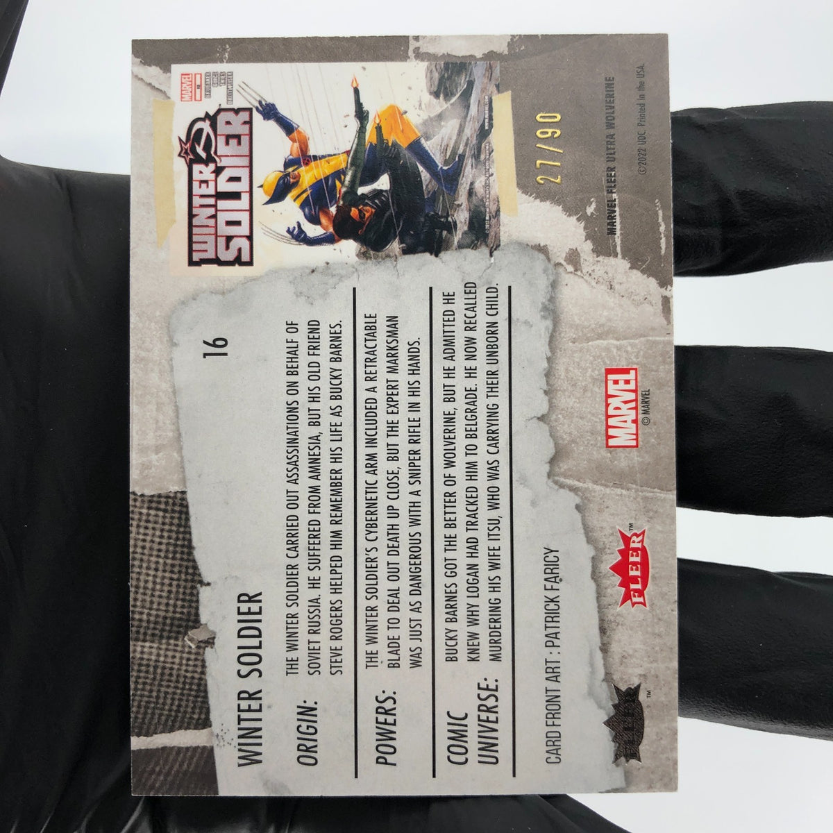 Marvel Card Winter Soldier 16 Gold /90 Fleer Upper Deck Ultra Wolverine [NM]