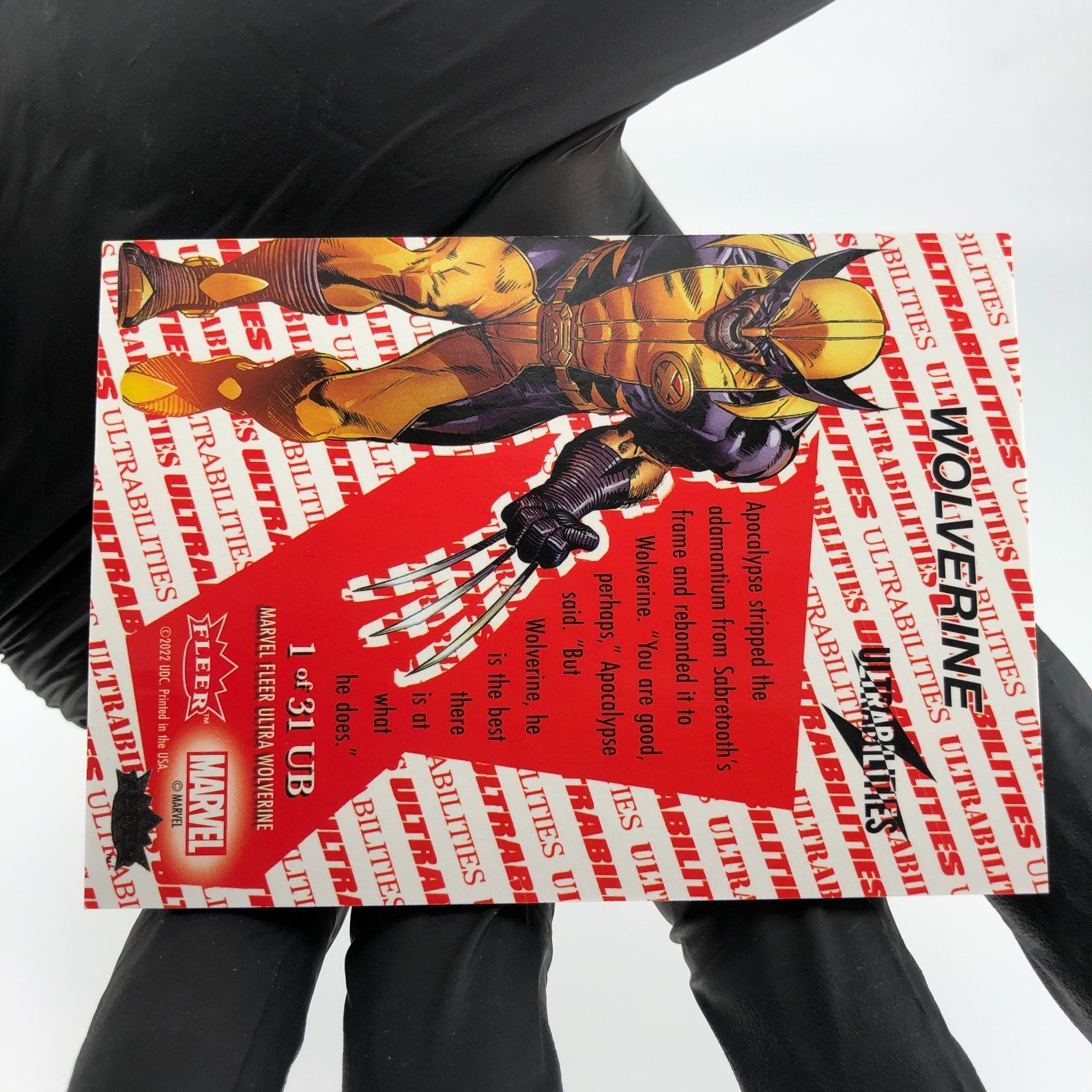 Marvel Card Wolverine 1 of 31 UB Holo Fleer Upper Deck Ultra Wolverine [NM]