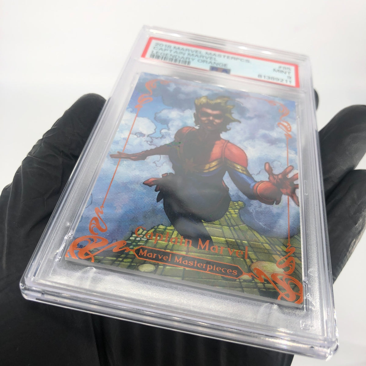 PSA 9 Marvel Card Captain Marvel 85 /99 Fleer Upper Deck Masterpieces 2018 [9]