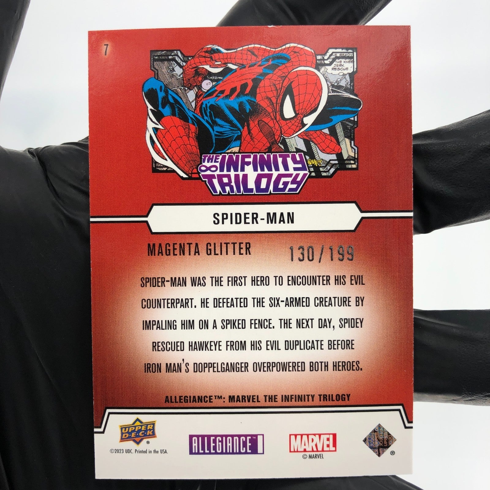 Marvel Card Spider-Man 7 Magenta /199 Infinity Allegiance Upper Deck [NM]