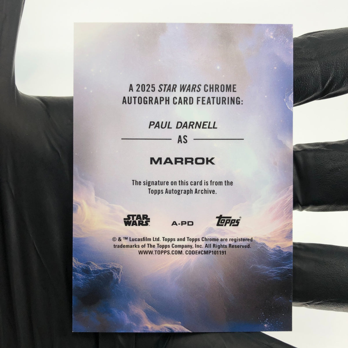 2025 Topps Chrome Star Wars Marrok A-PD Signed Paul Darnell [NM]