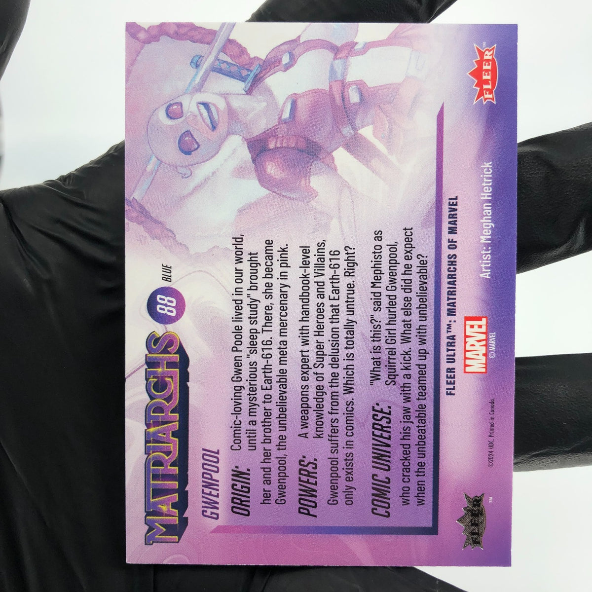 Marvel Card Gwenpool 88 Blue Parallel Matriarchs 2024 Fleer Upper Deck [NM]