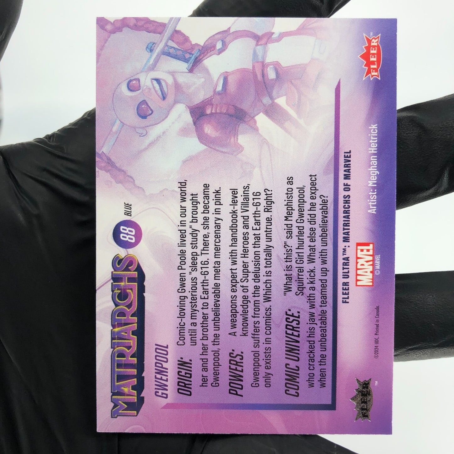 Marvel Card Gwenpool 88 Blue Parallel Matriarchs 2024 Fleer Upper Deck [NM]