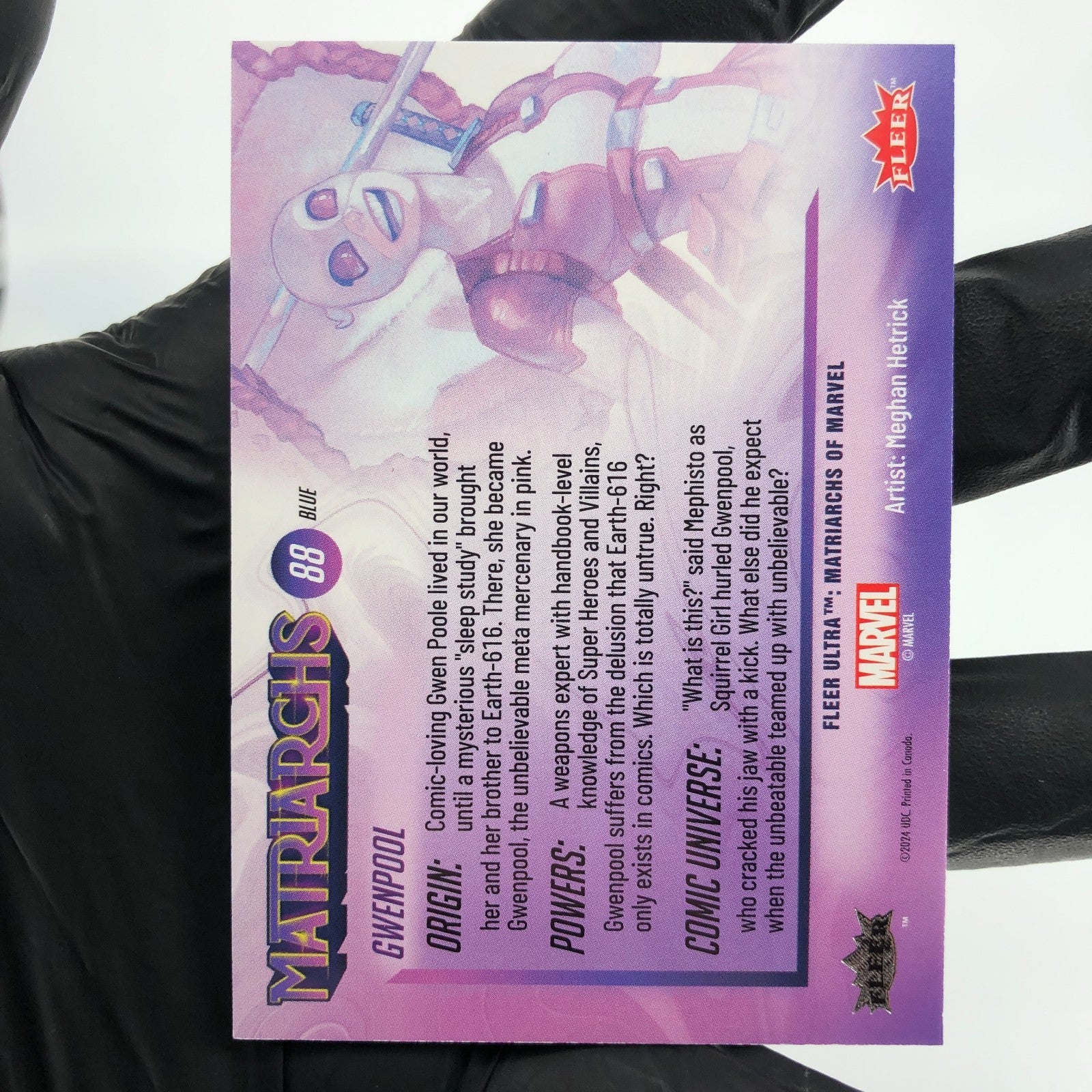 Marvel Card Gwenpool 88 Blue Parallel Matriarchs 2024 Fleer Upper Deck [NM]