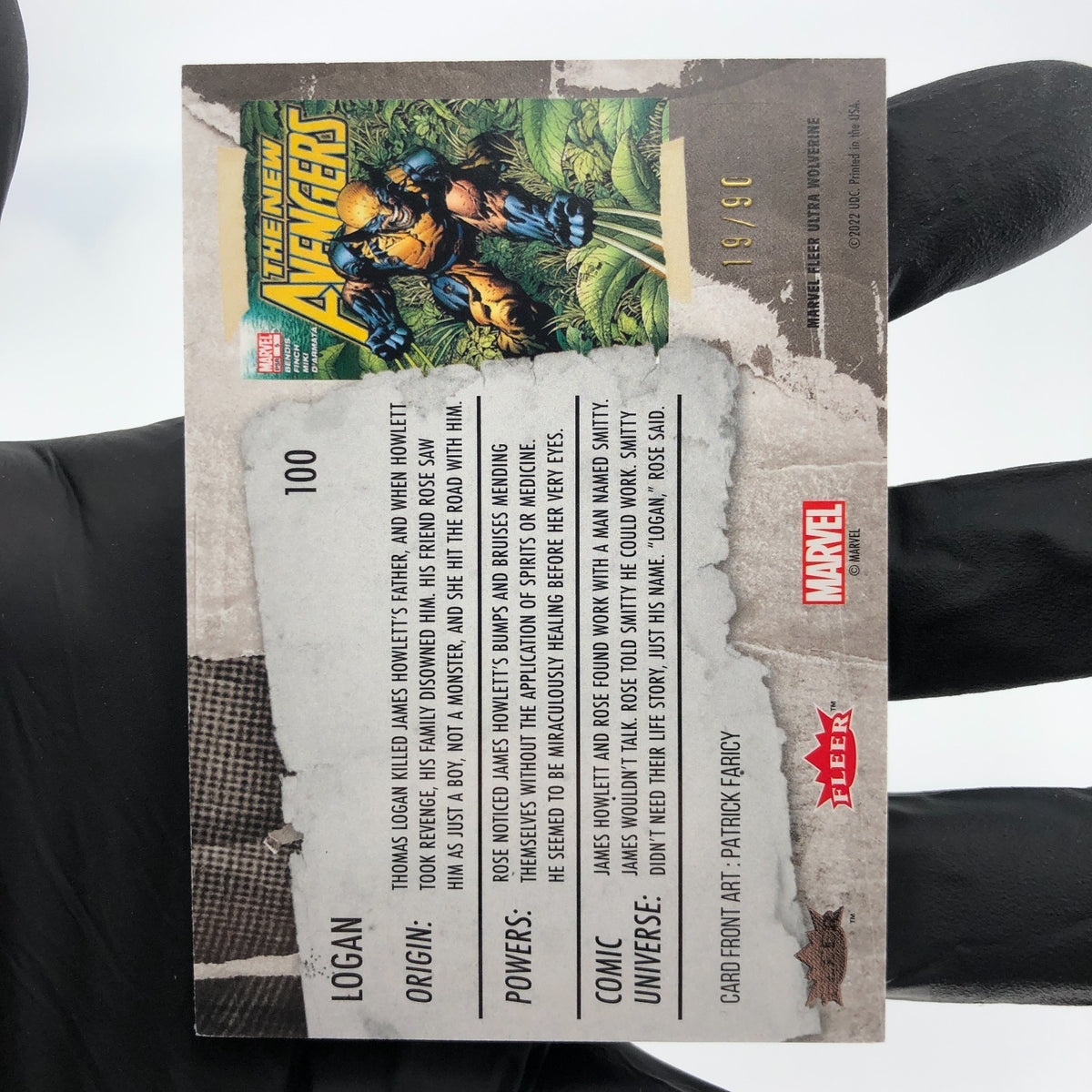 Marvel Card Logan 100 Gold /90 Fleer Upper Deck Ultra Wolverine [NM]